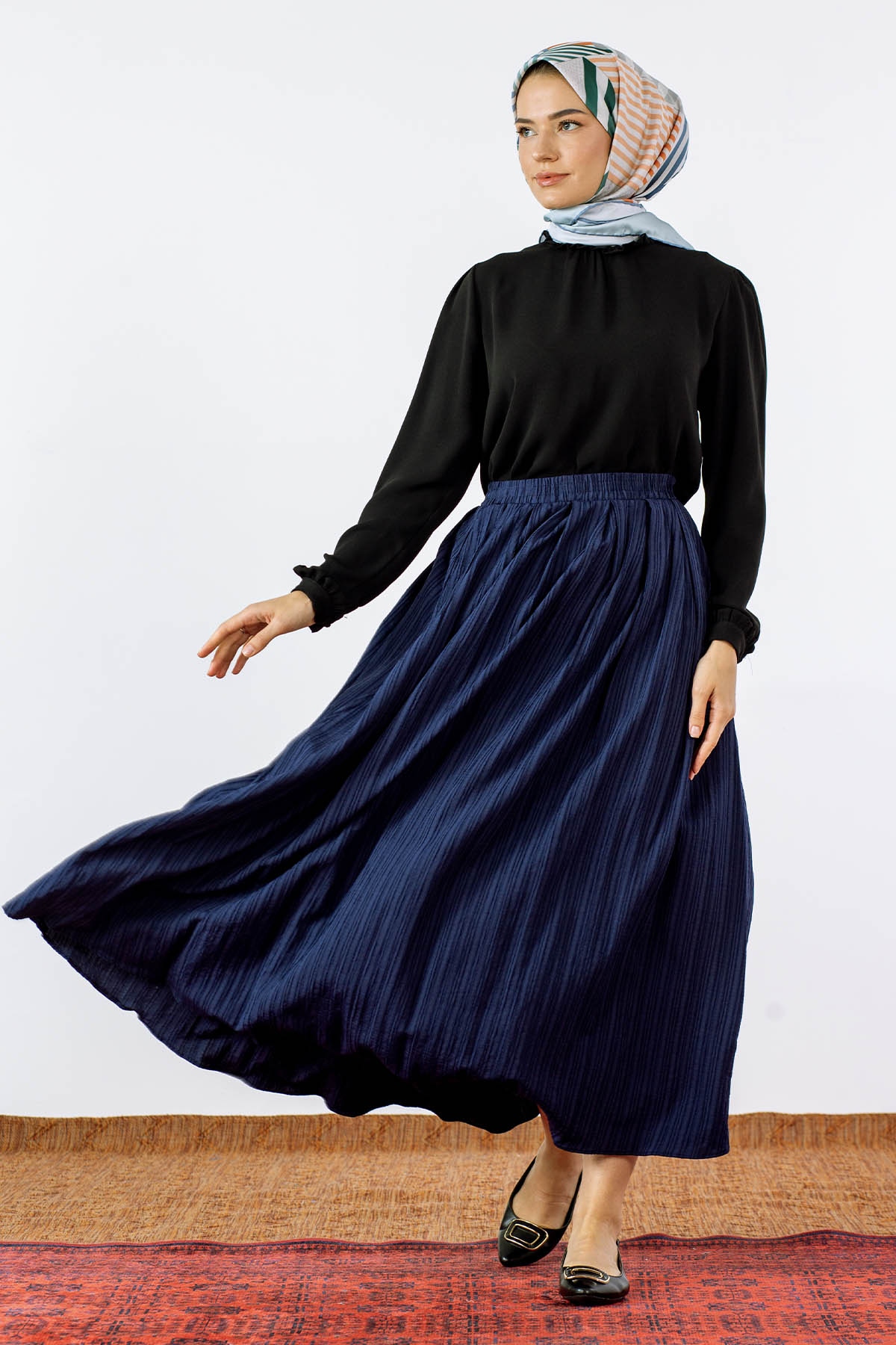 2431092 Plise Etek 38-44 - Lacivert - 2