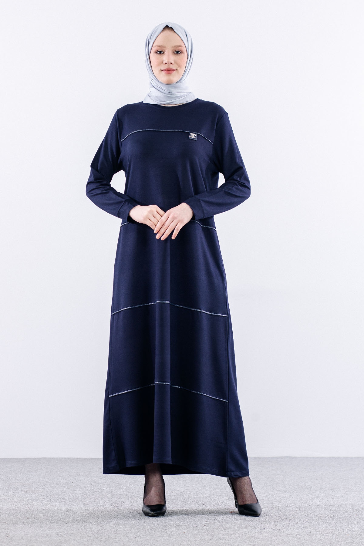 24316 Elbise 44-46-48 - Lacivert - 1