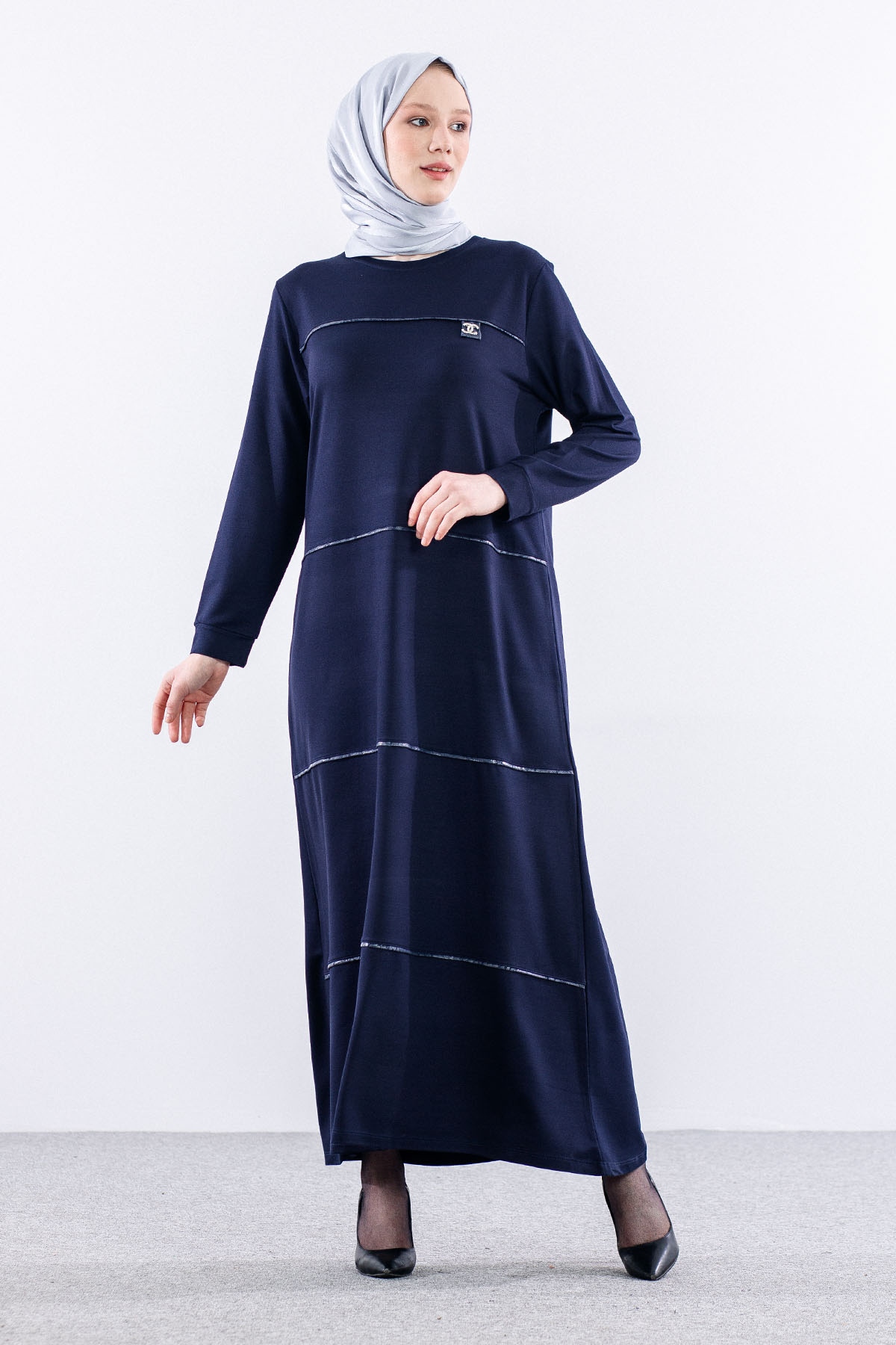 24316 Elbise 44-46-48 - Lacivert - 2