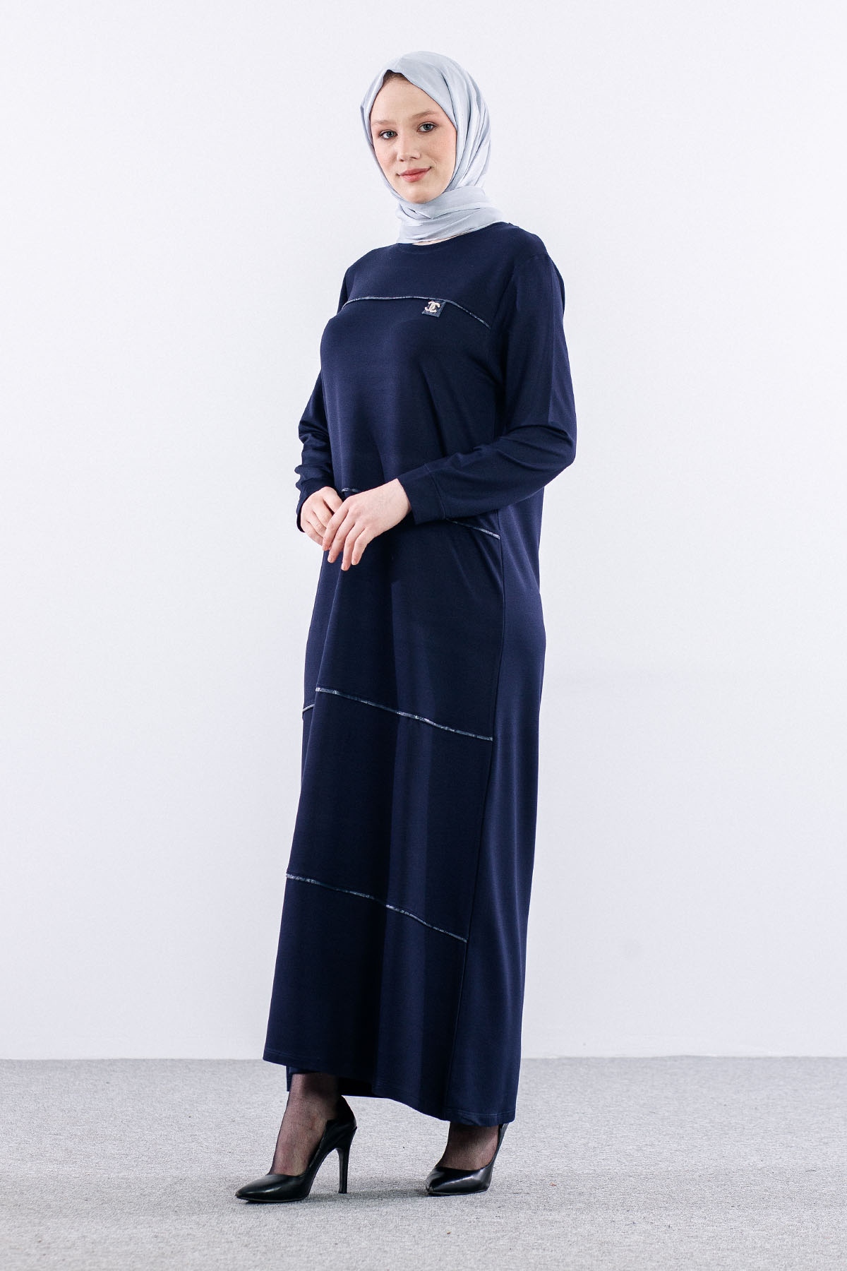 24316 Elbise 44-46-48 - Lacivert - 4