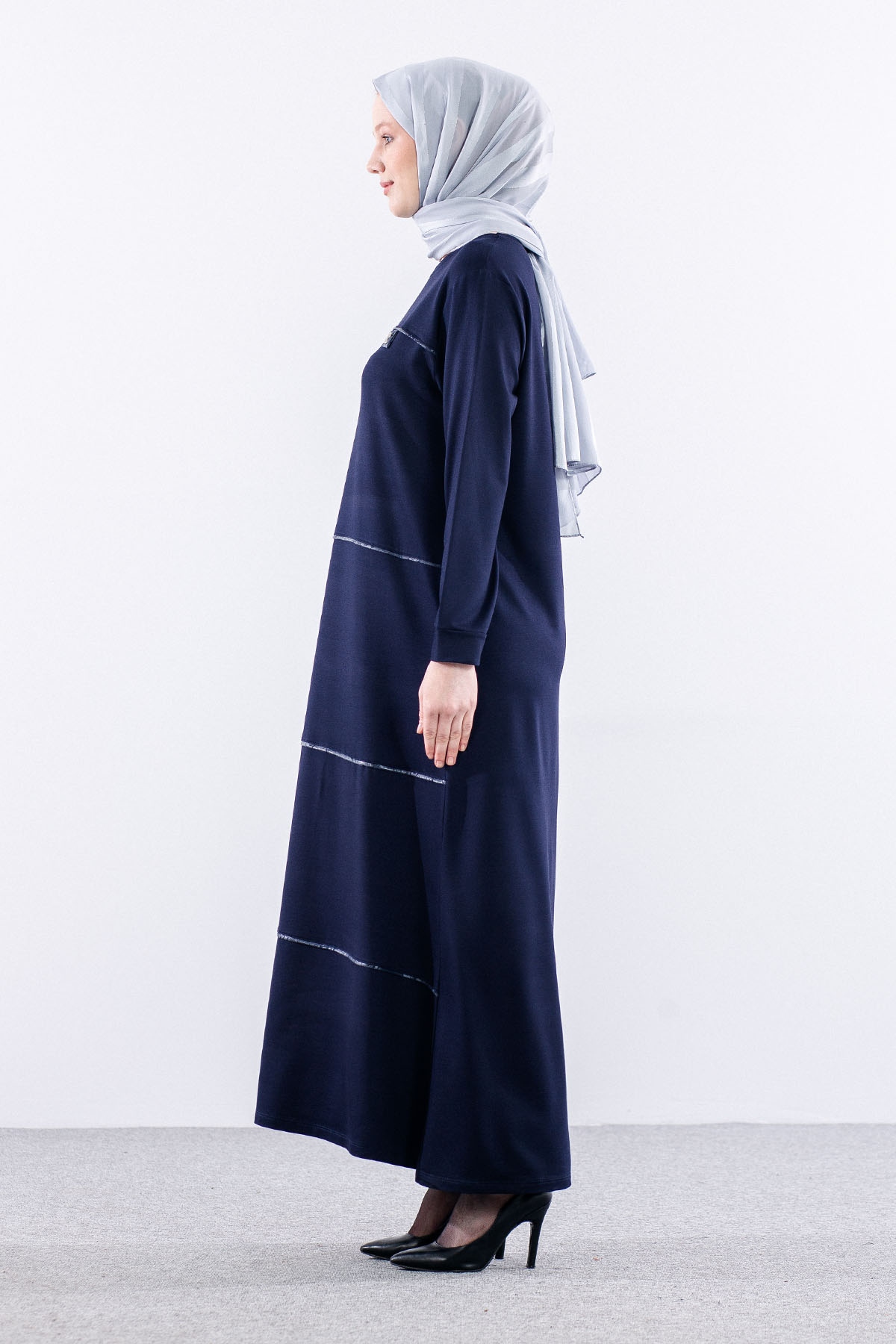 24316 Elbise 44-46-48 - Lacivert - 5