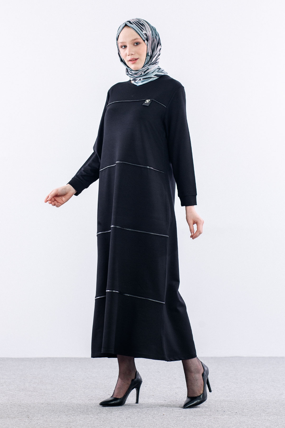 24316 Elbise 44-46-48 - Siyah - 3