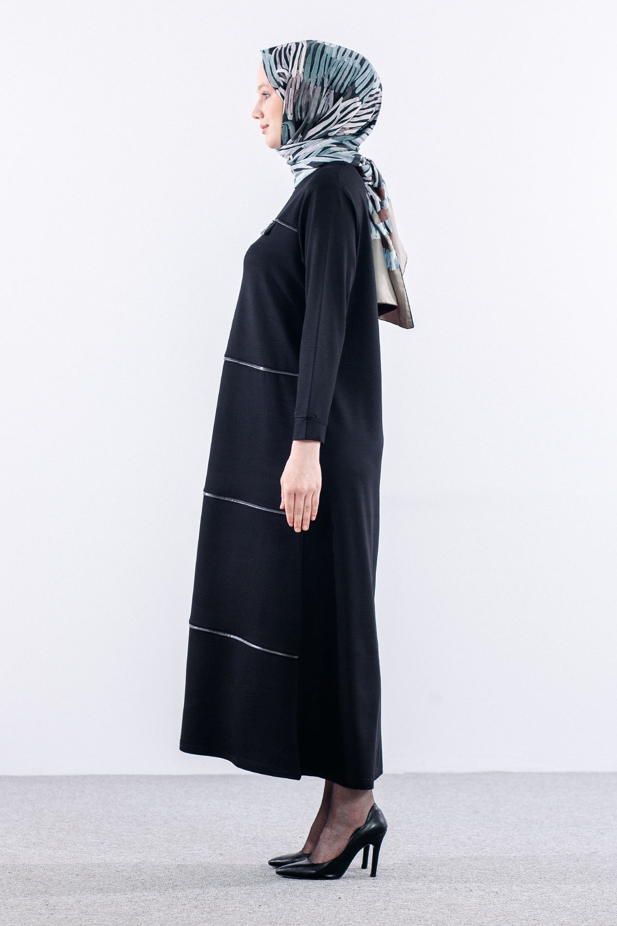 24316 Elbise 44-46-48 - Siyah - 5