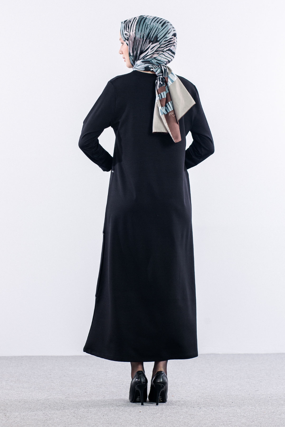 24316 Elbise 44-46-48 - Siyah - 6