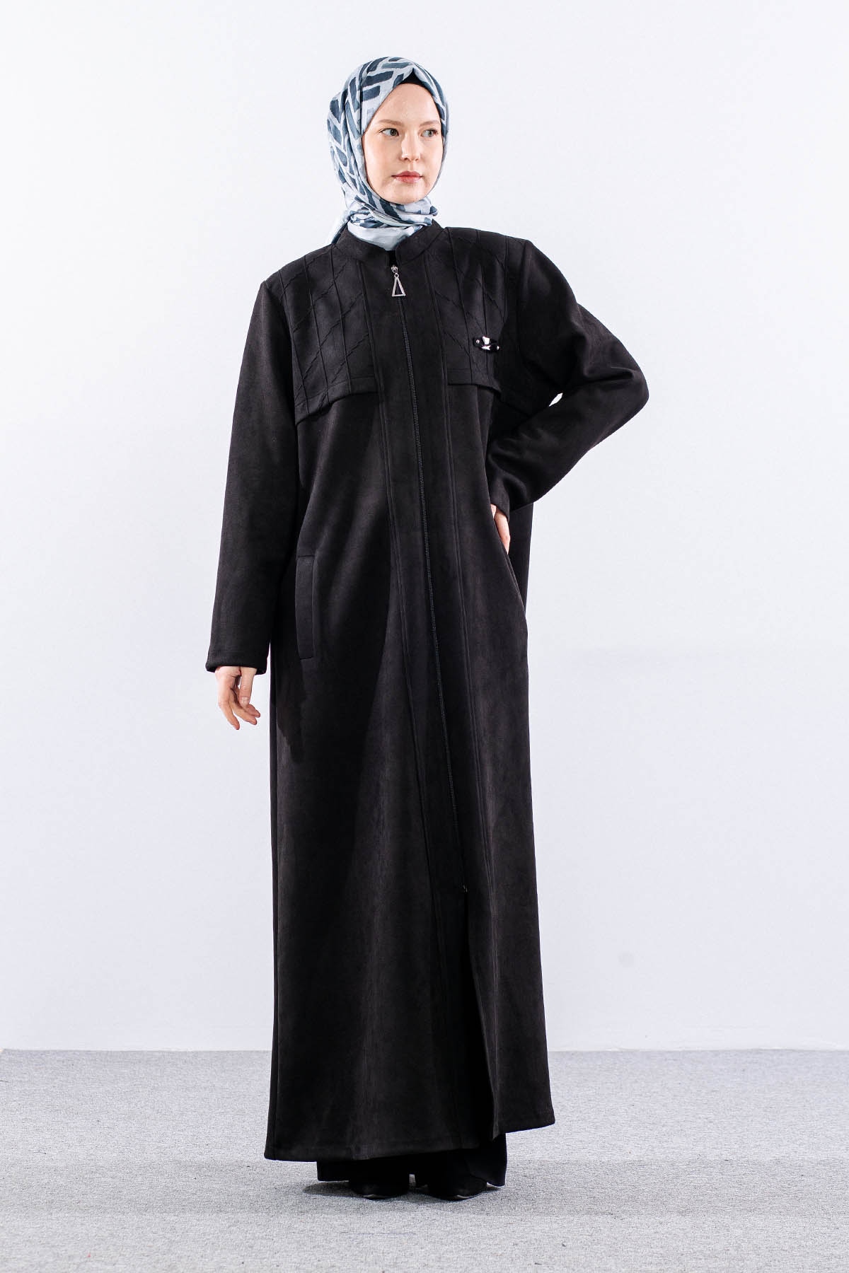 2438 Suet Pardesü 46-52 - Siyah - 2