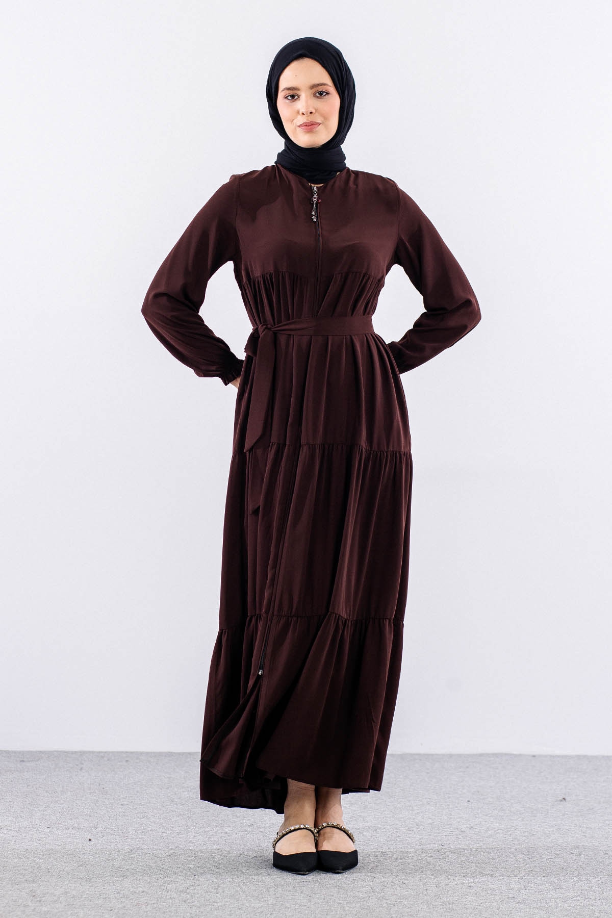 2454 Ferace 38-48 - Kahve - 3