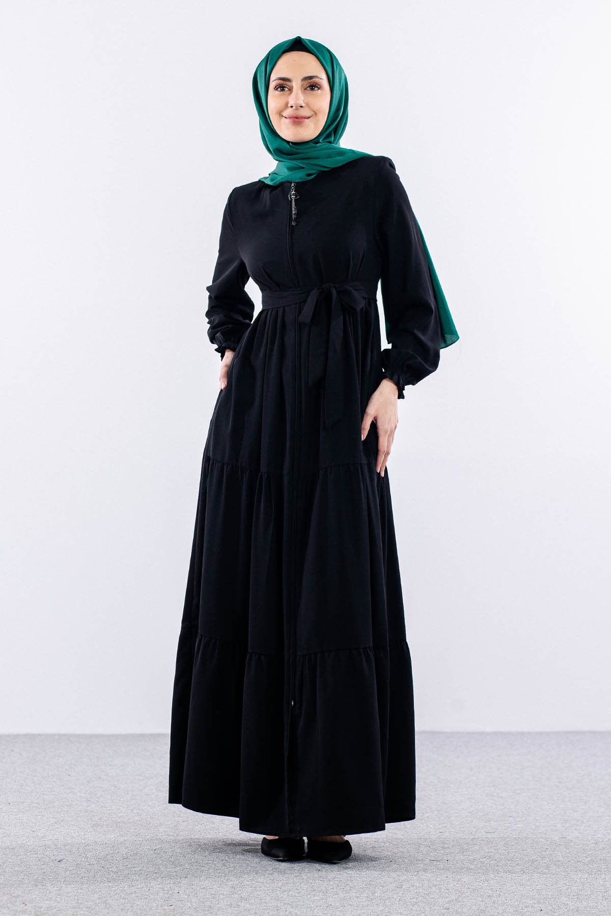 2454 Ferace 38-48 - Siyah - 1