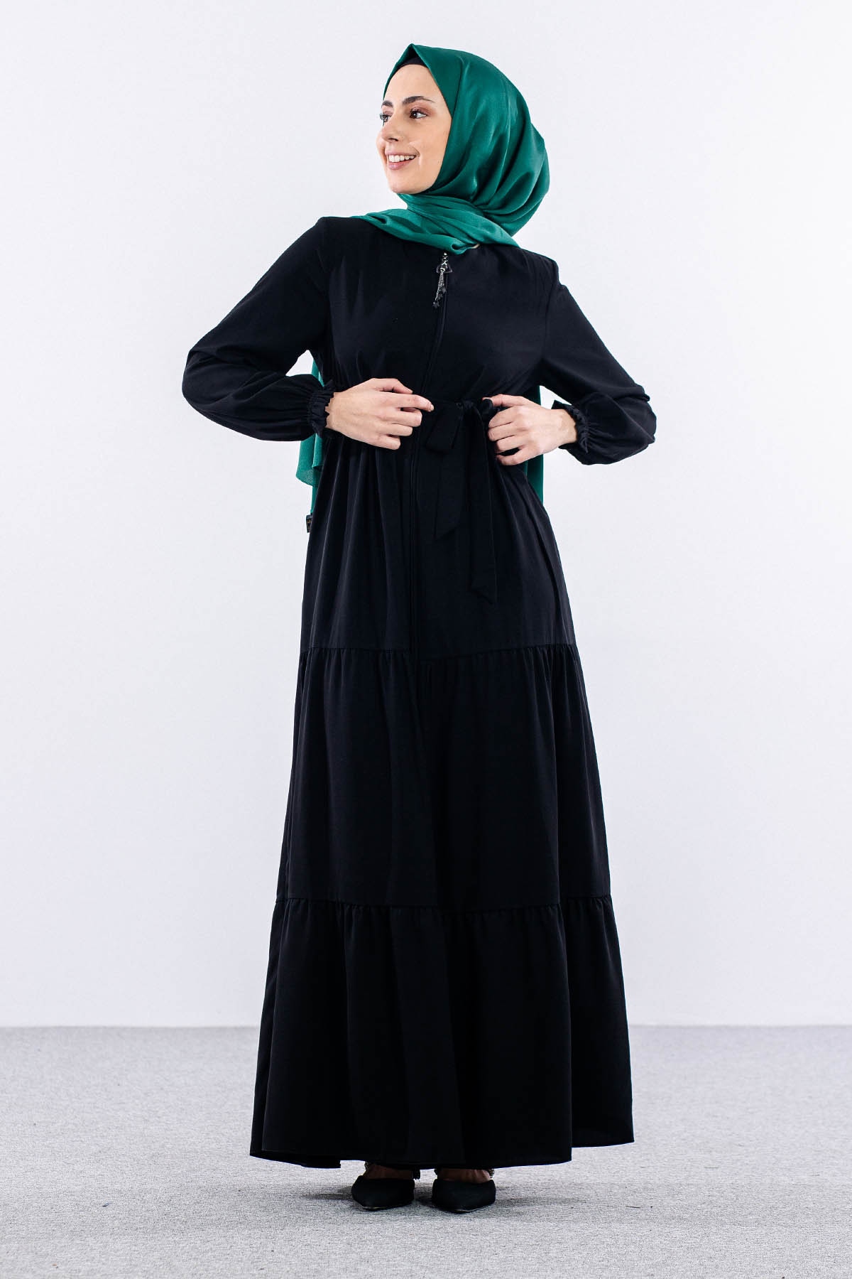 2454 Ferace 38-48 - Siyah - 3