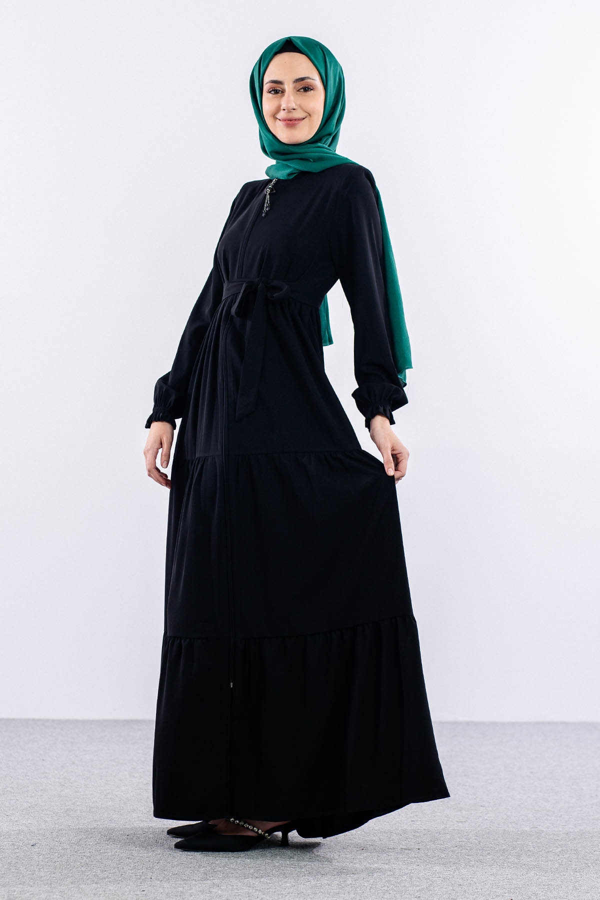 2454 Ferace 38-48 - Siyah - 4