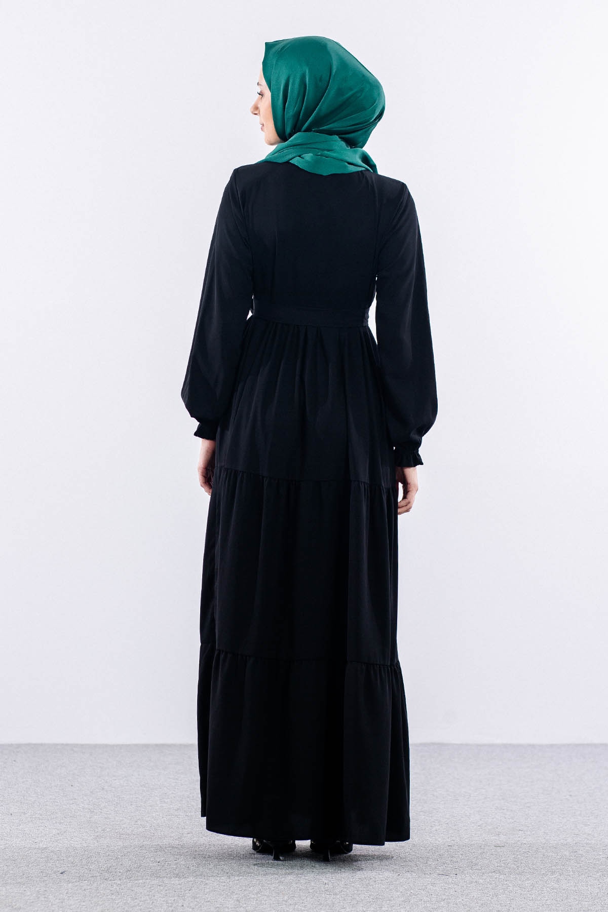 2454 Ferace 38-48 - Siyah - 5