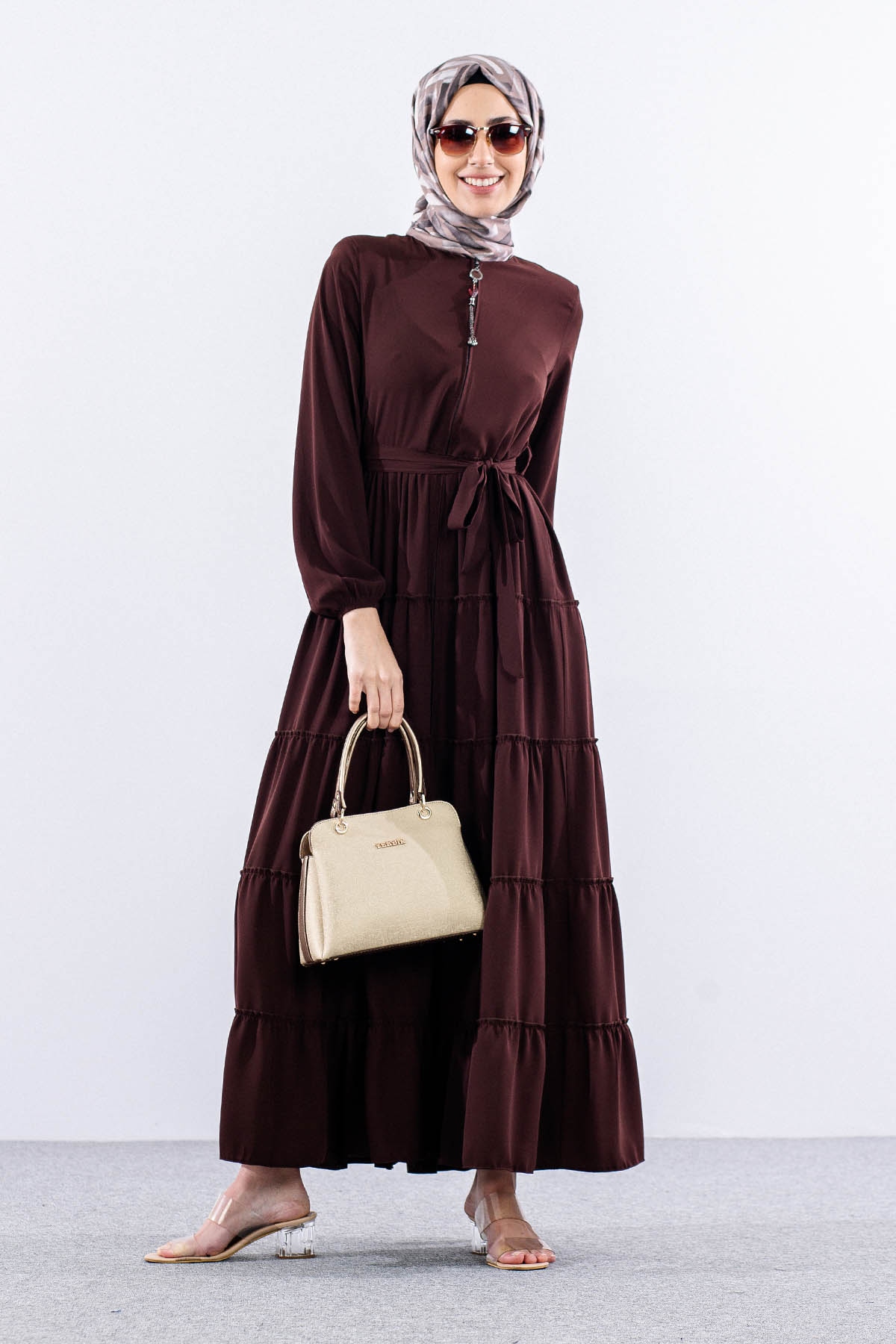 2455 Ferace 38-48 Katli - Kahve - 2