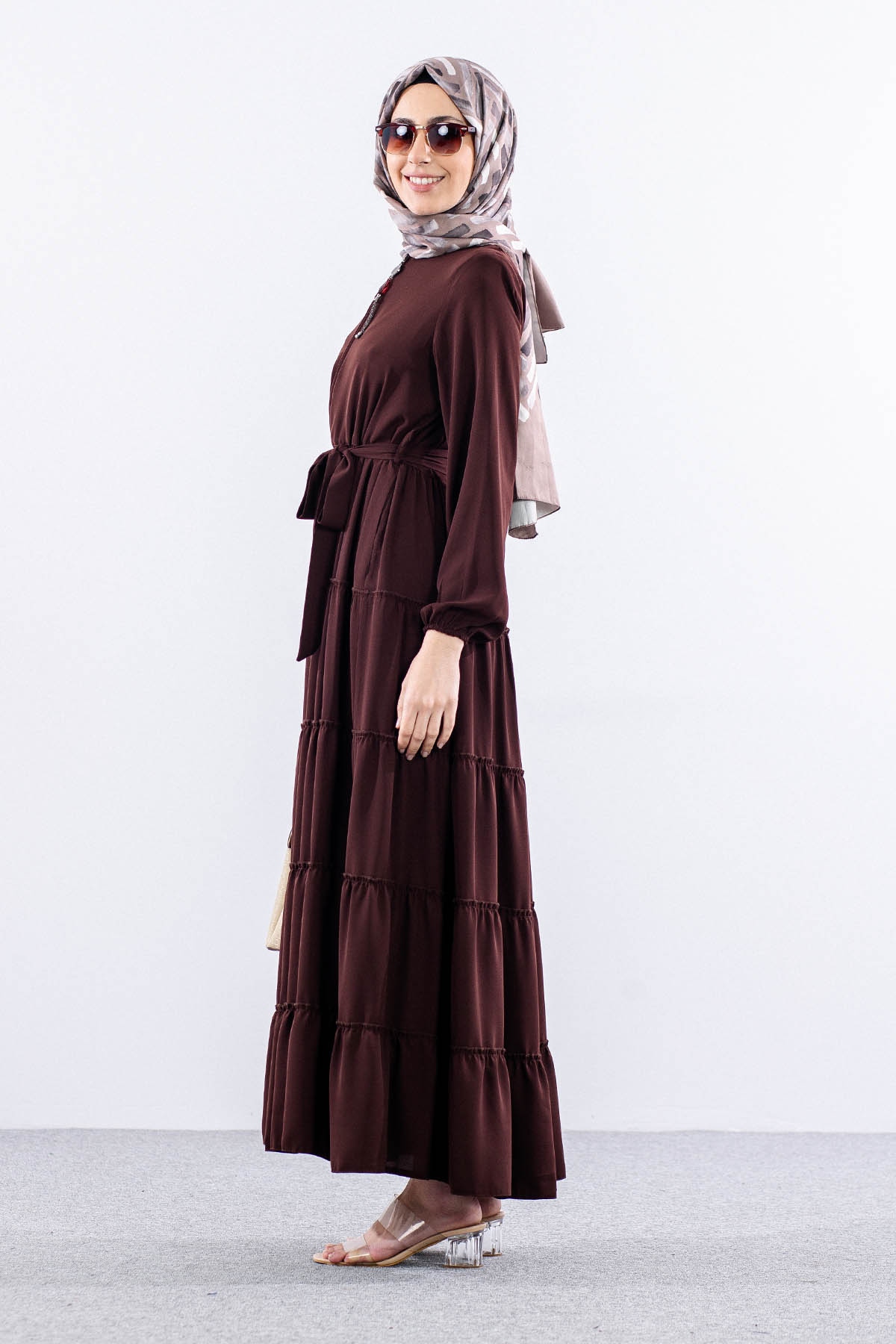 2455 Ferace 38-48 Katli - Kahve - 4