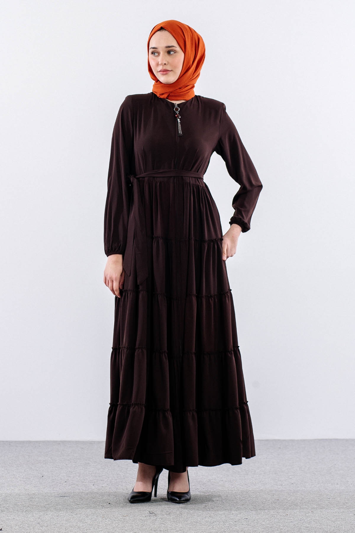 2455 Ferace 38-52 5 Katli - Kahve - 2