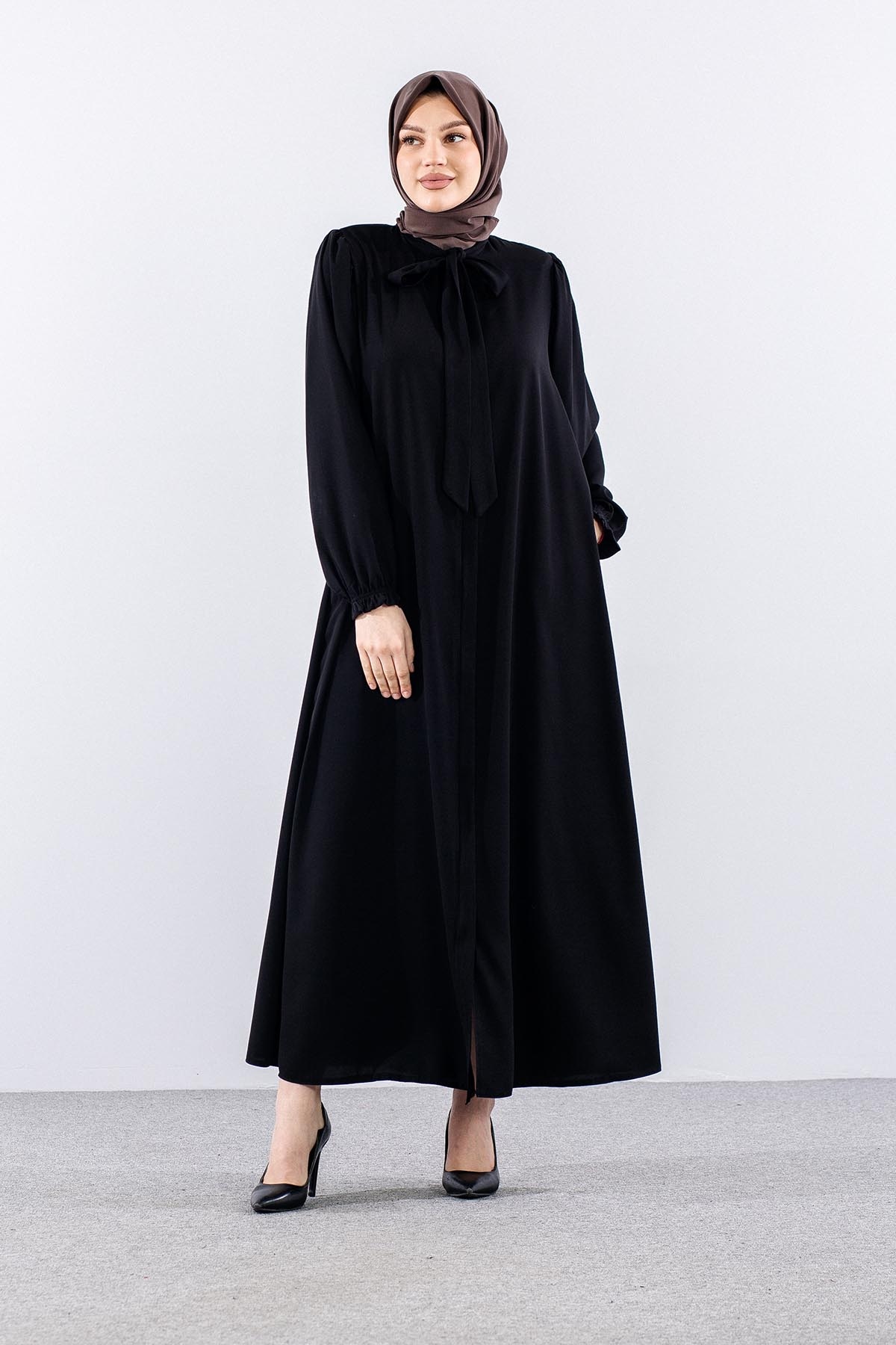 2464 Ferace 38-48 Medine Ipegi - Siyah - 1