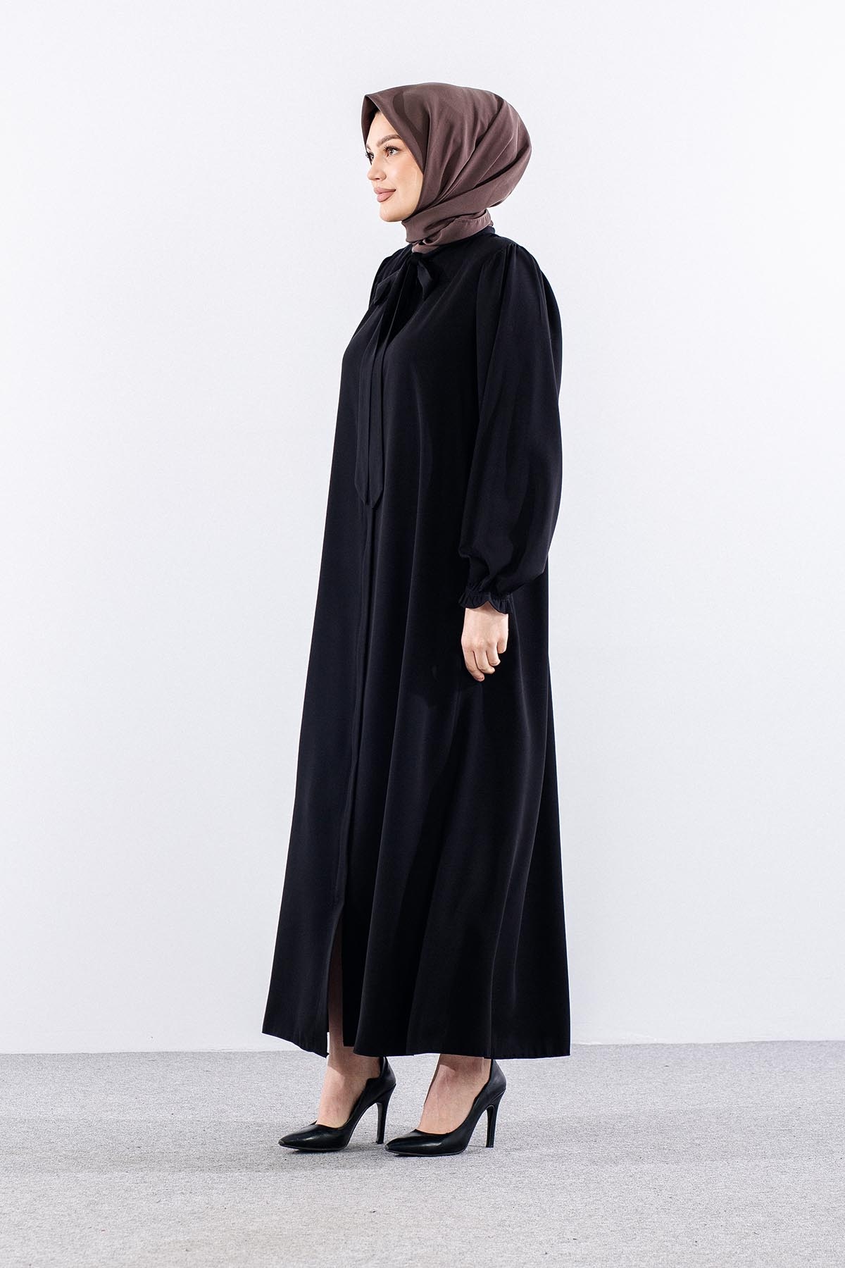 2464 Ferace 38-48 Medine Ipegi - Siyah - 3