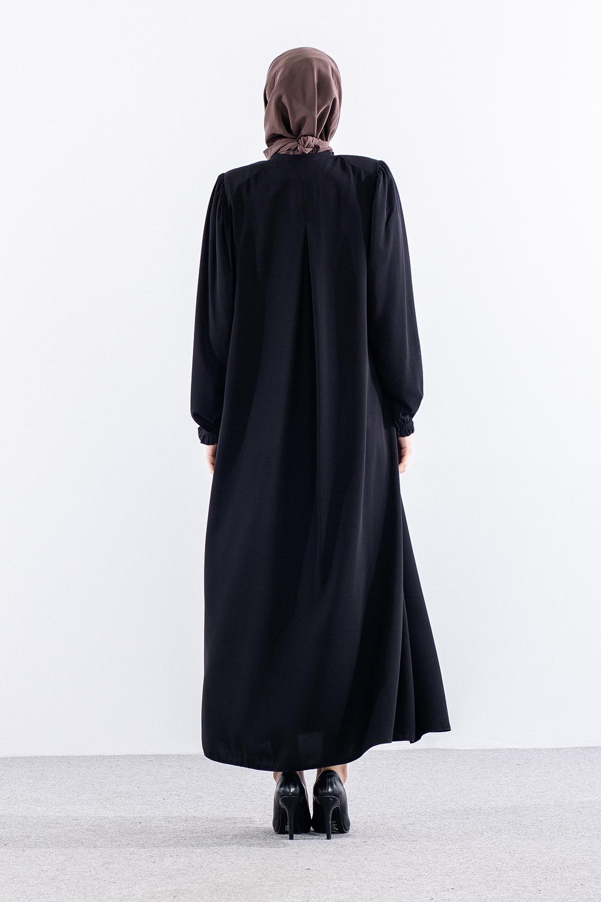 2464 Ferace 38-48 Medine Ipegi - Siyah - 4