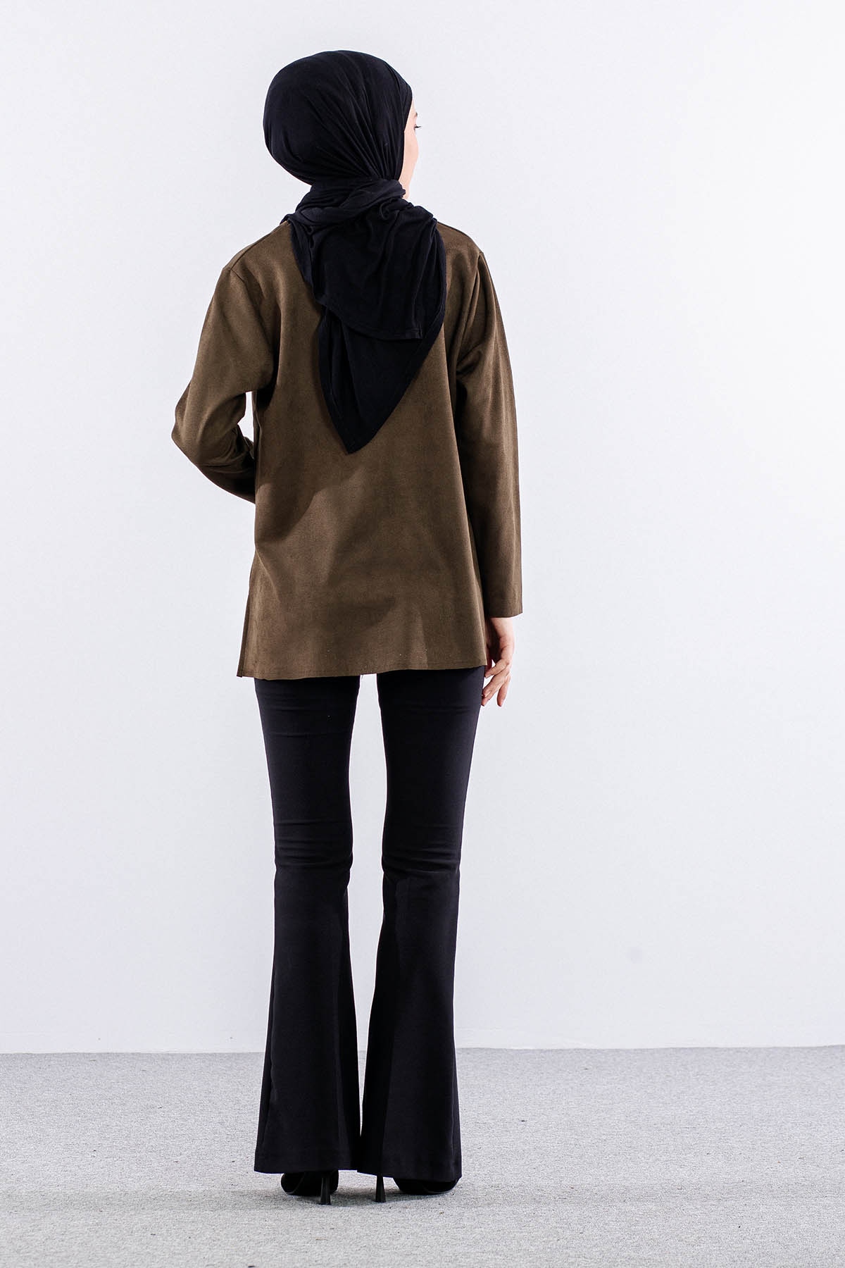 2470 Süet Bluz 44-50 - Yesil - 5