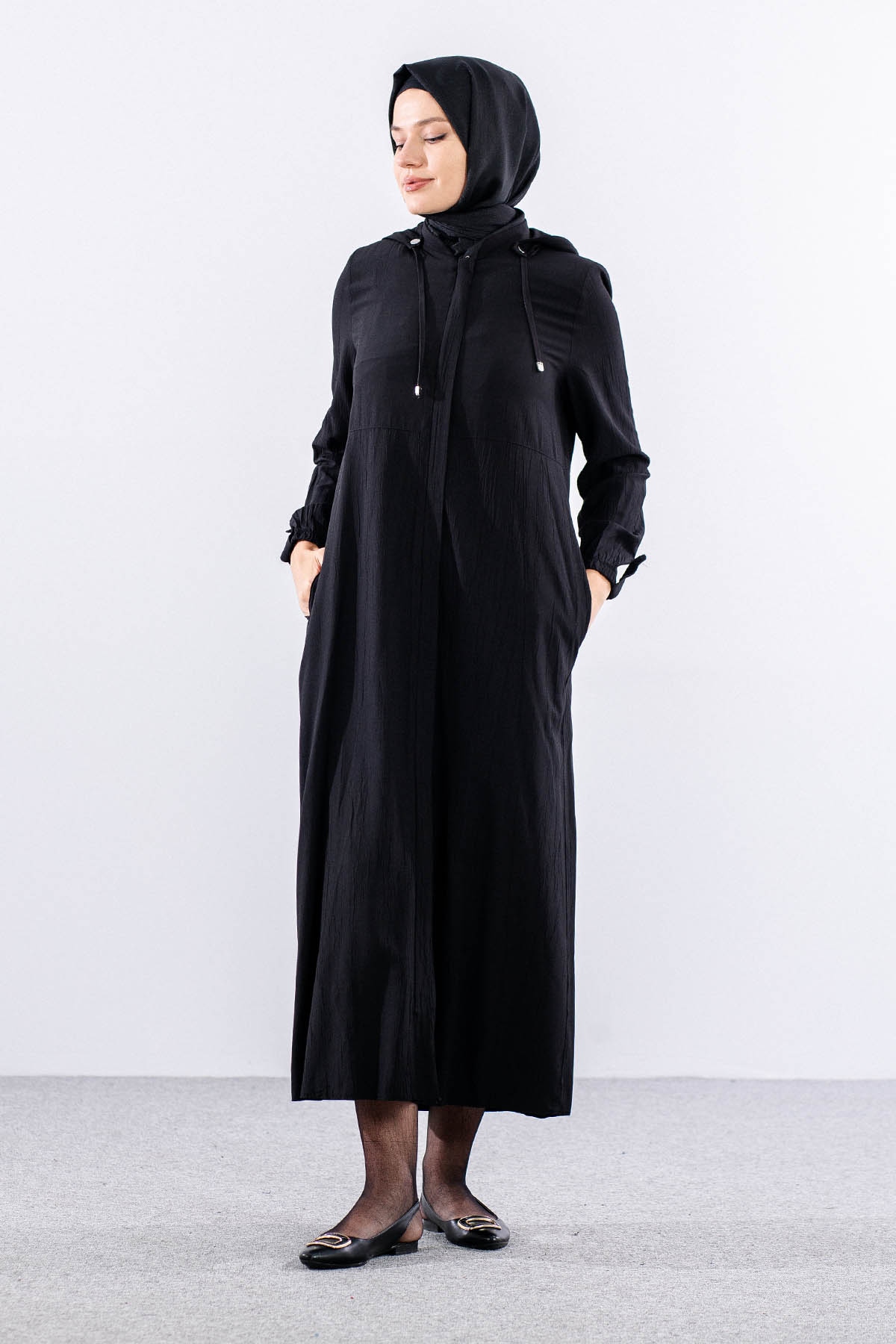 2503 A.boy Kap 38-48 Kapsonlu Spor Model - Siyah - 1