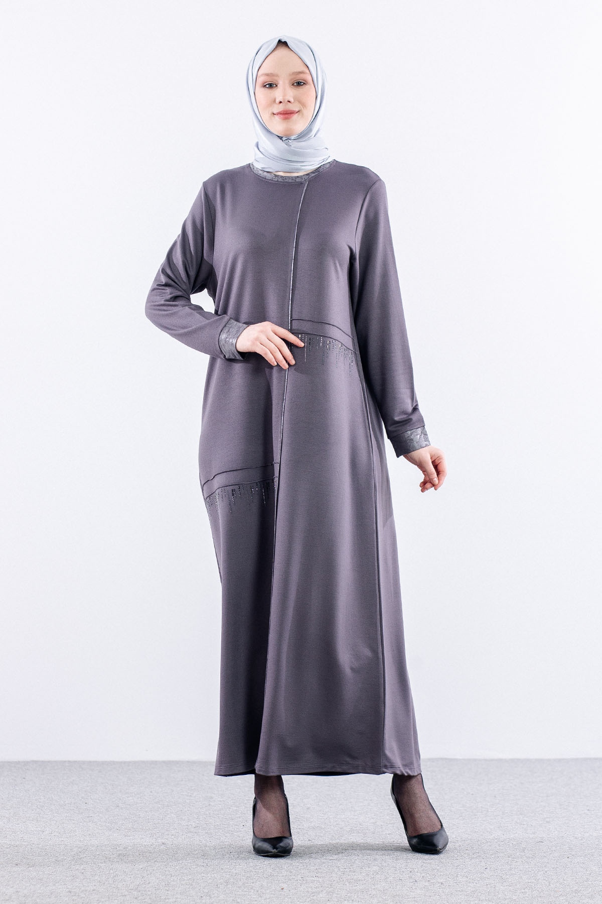 25112 Elbise 44-46-48 - Gri - 2