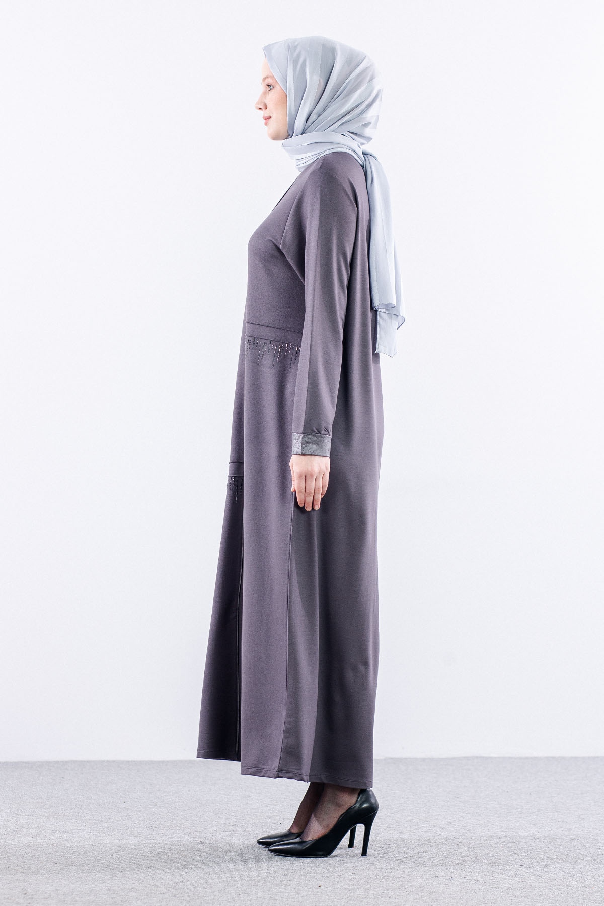 25112 Elbise 44-46-48 - Gri - 5