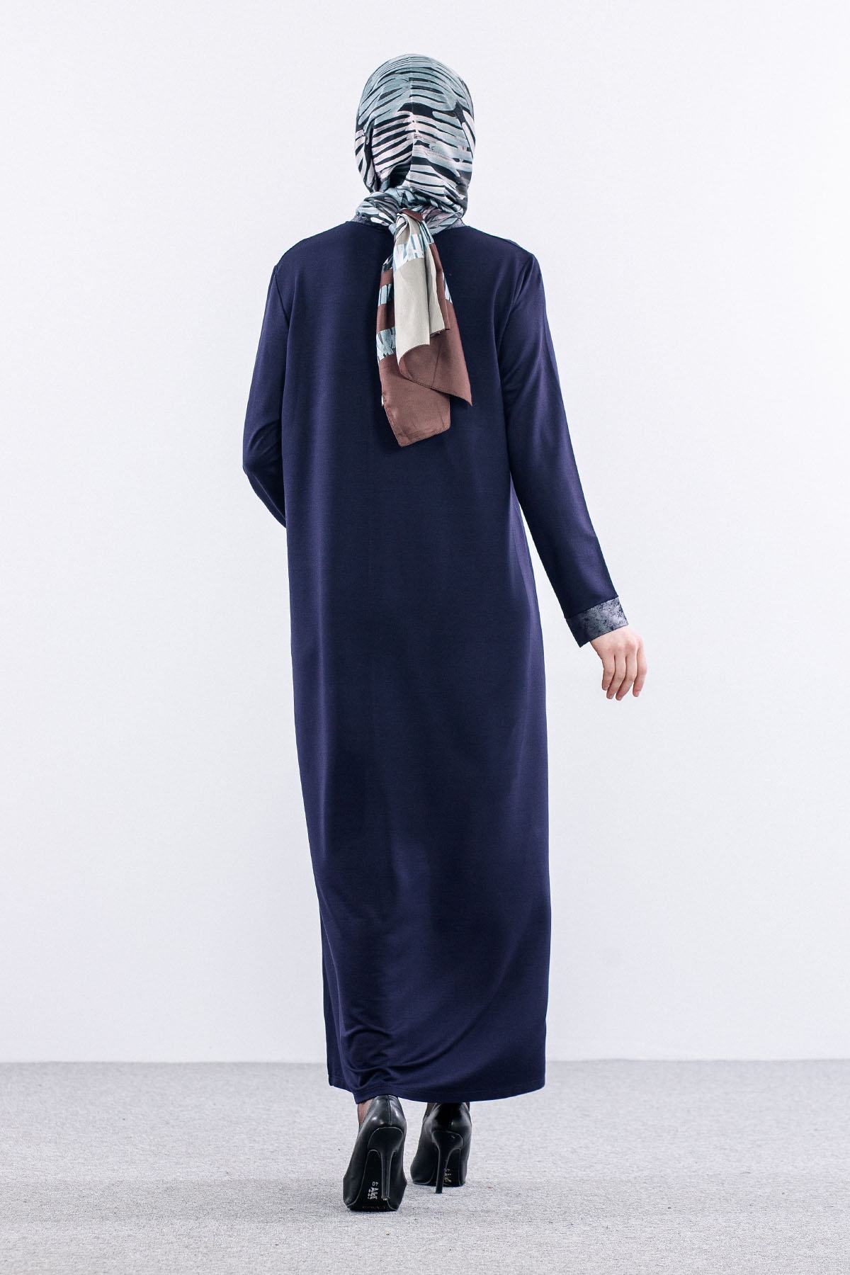 25112 Elbise 44-46-48 - Lacivert - 5