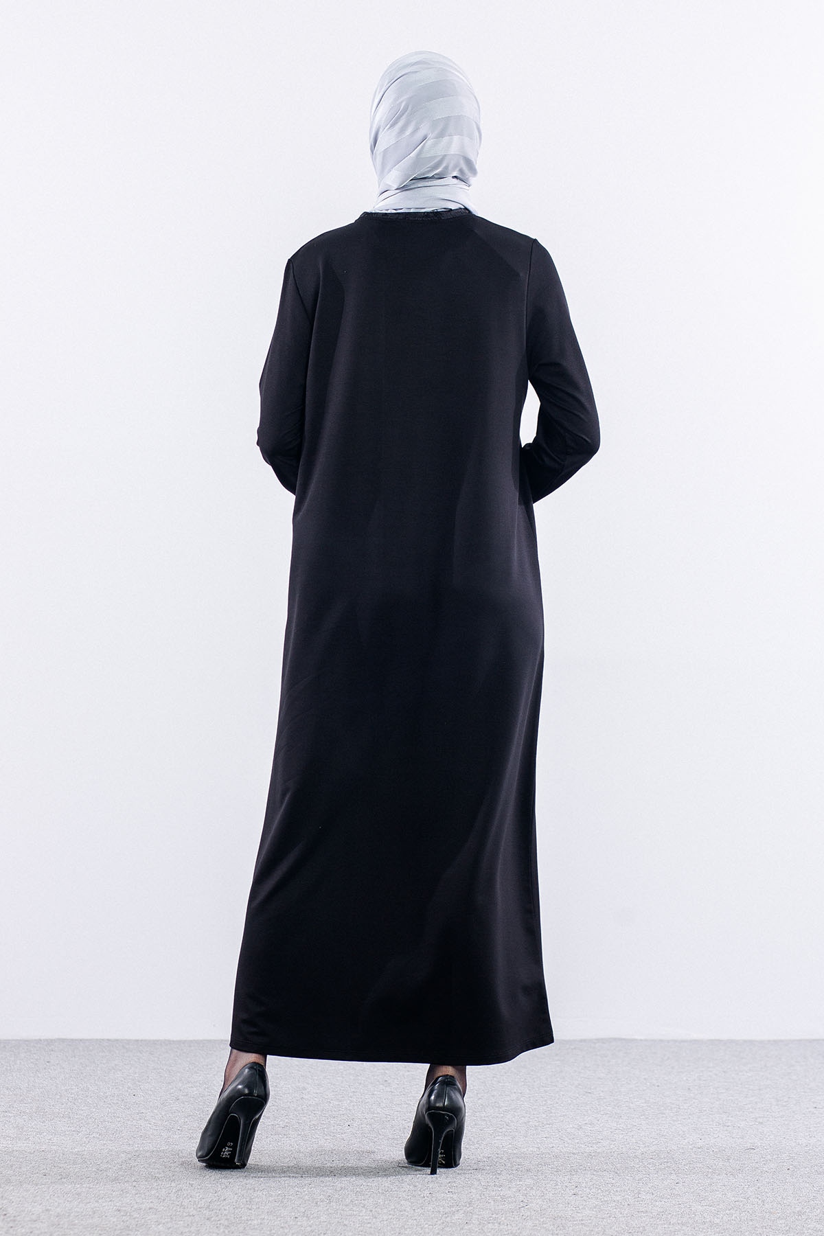 25112 Elbise 44-46-48 - Siyah - 5