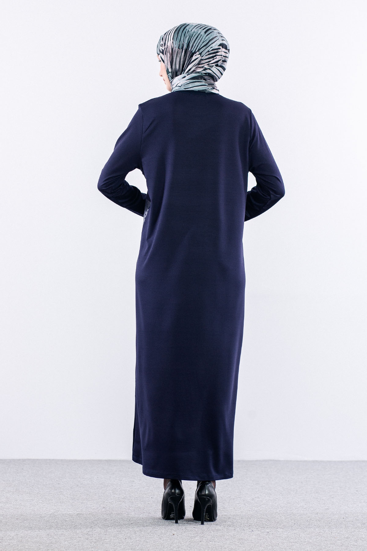 25113 Elbise 44-46-48 - Lacivert - 5