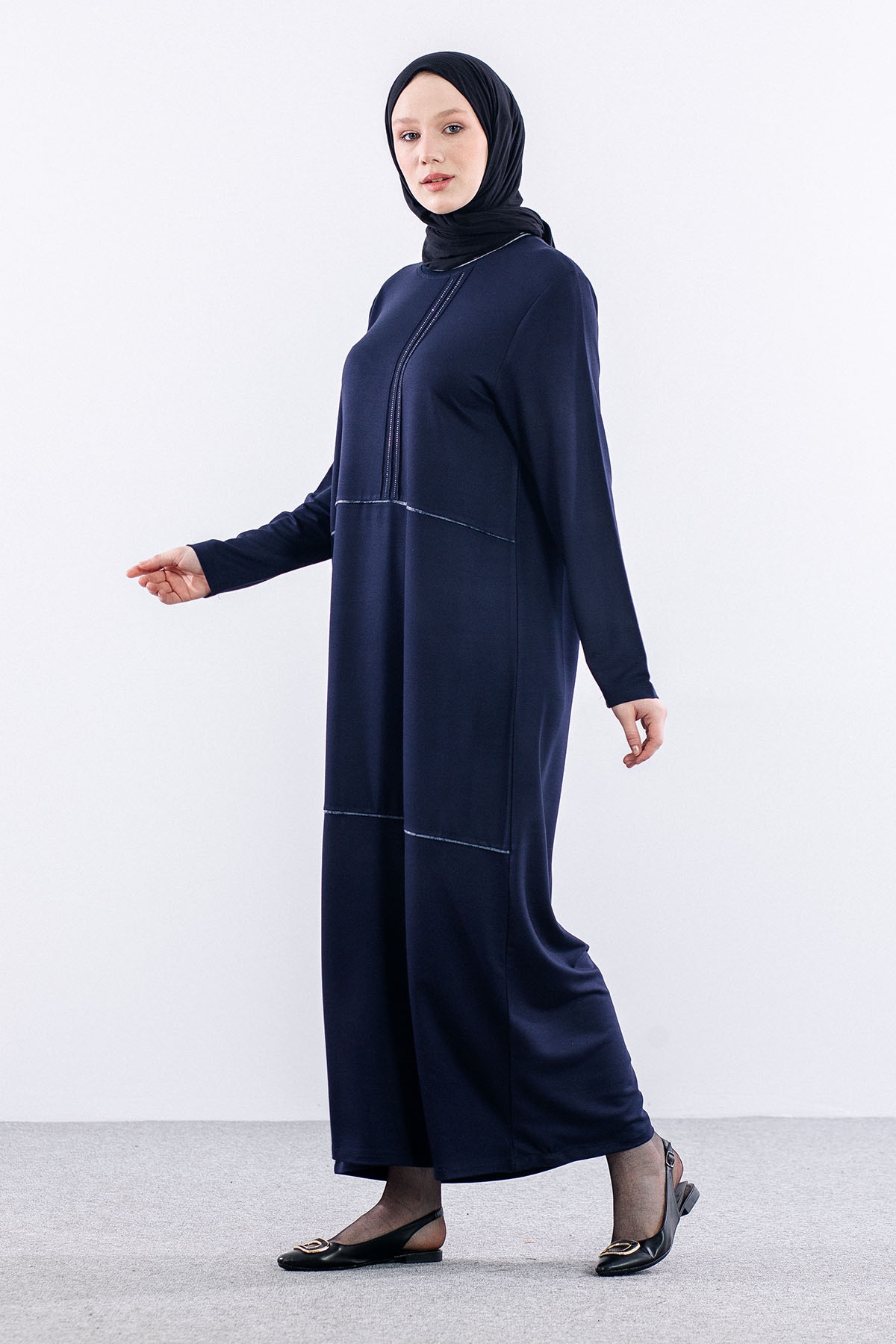 25117 Elbise 44-46-48 - Lacivert - 3