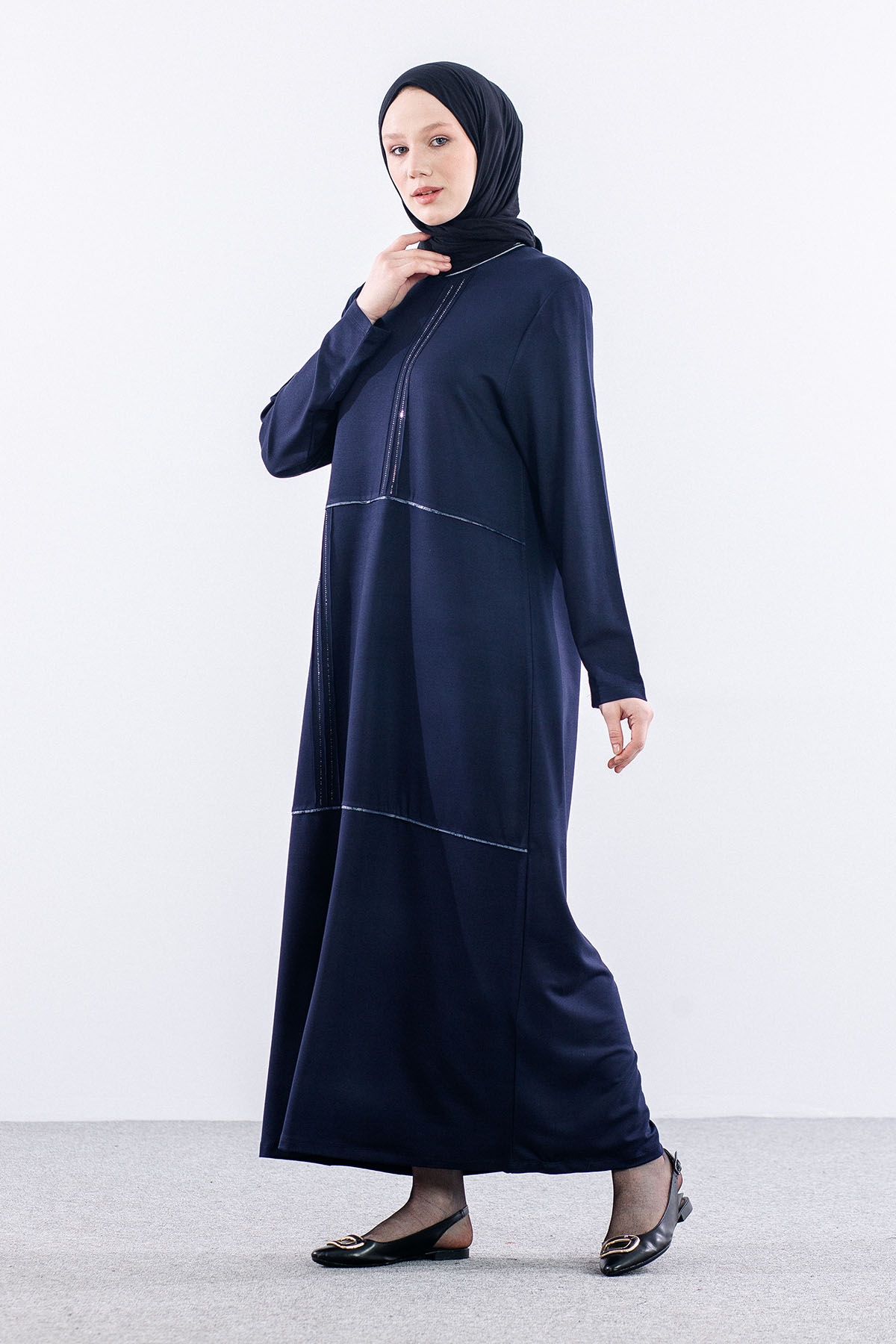 25117 Elbise 44-46-48 - Lacivert - 4