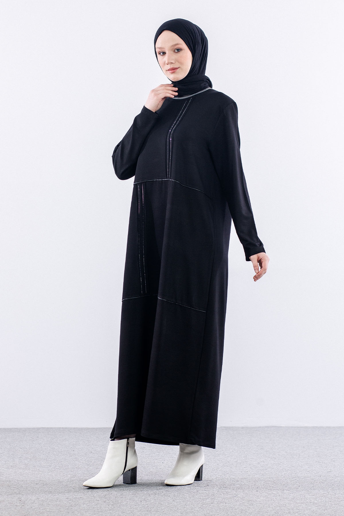 25117 Elbise 44-46-48 - Siyah - 3