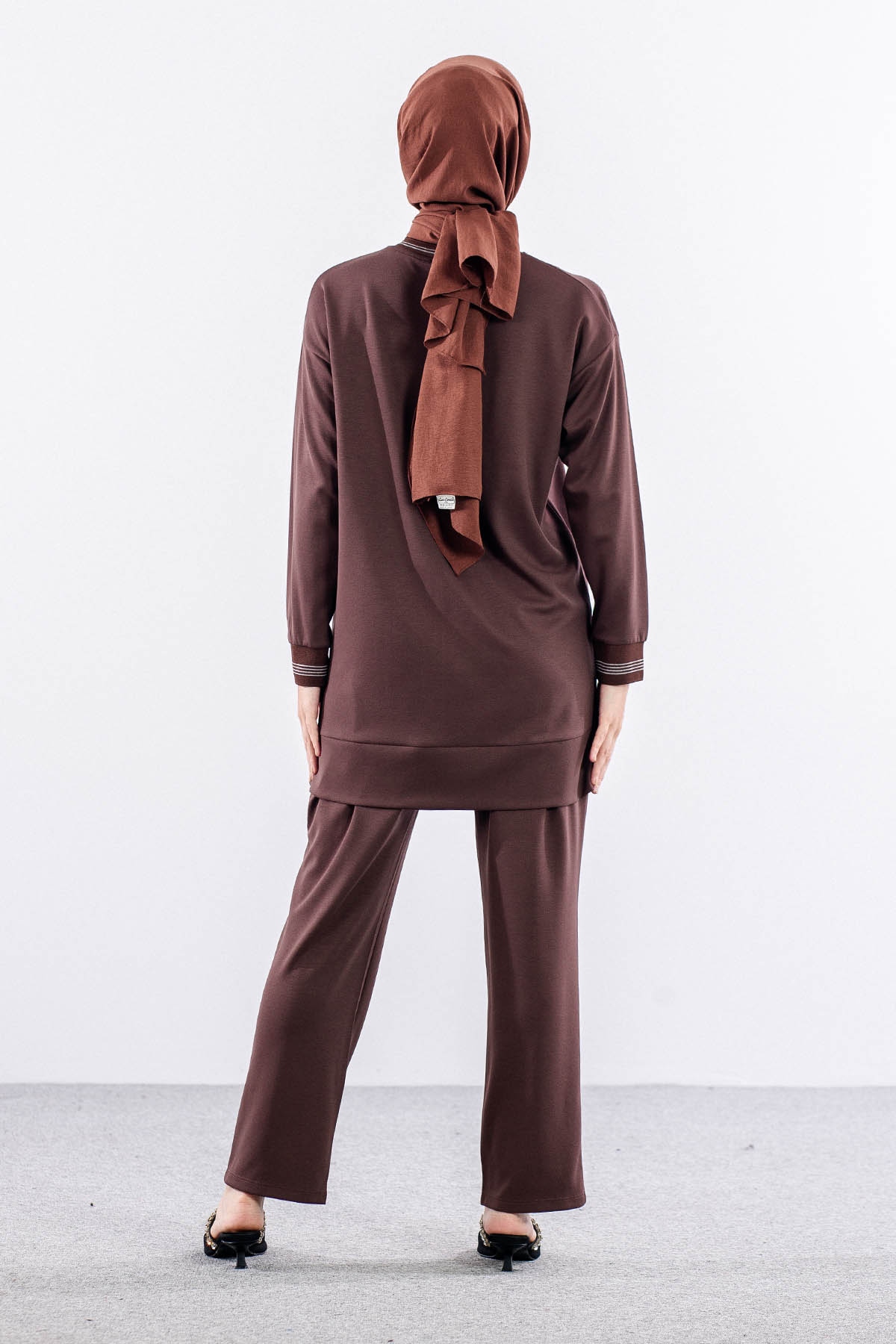 25123 Takim 44-46 Rıbana Cıma Detay - Kahve - 5