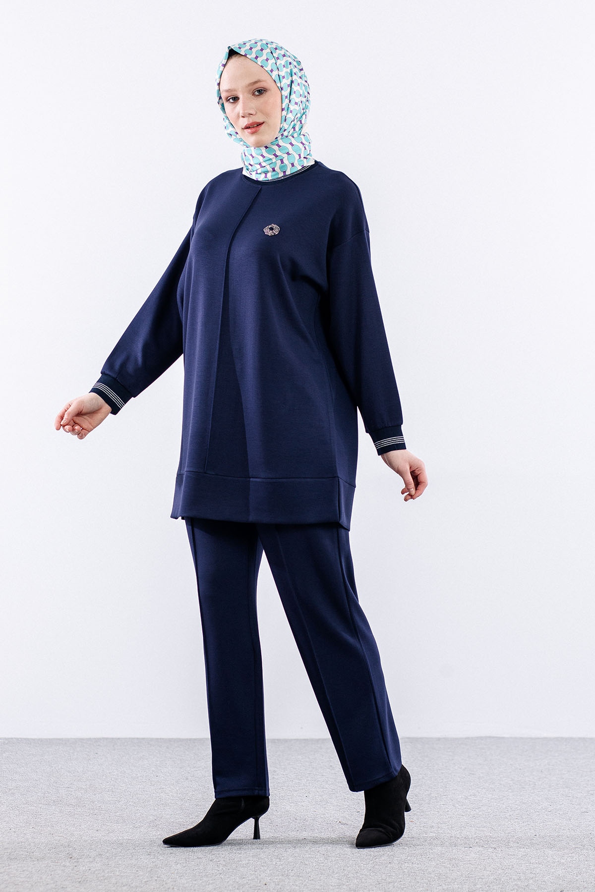 25123 Takim 44-46 Rıbana Cıma Detay - Lacivert - 2