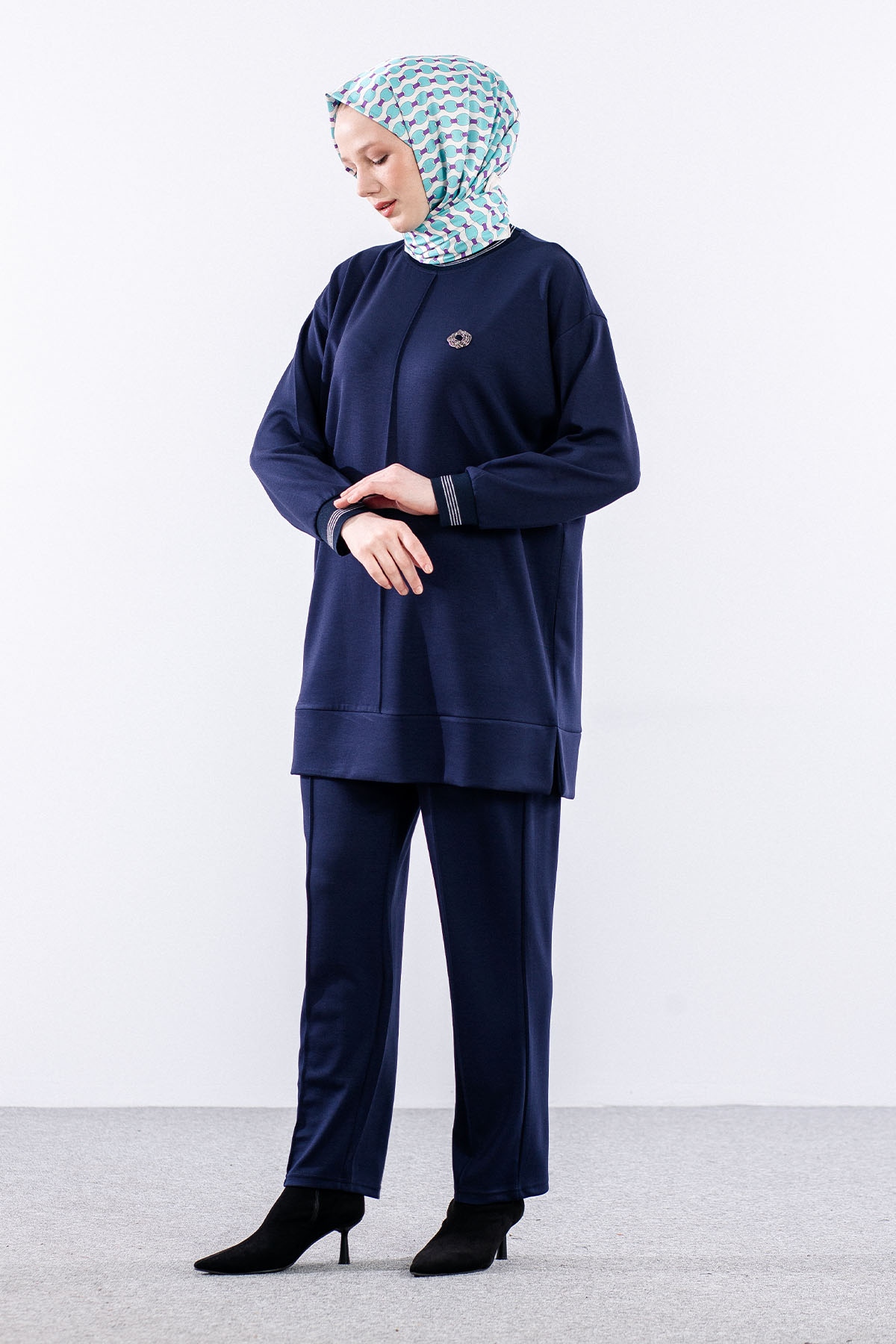 25123 Takim 44-46 Rıbana Cıma Detay - Lacivert - 3