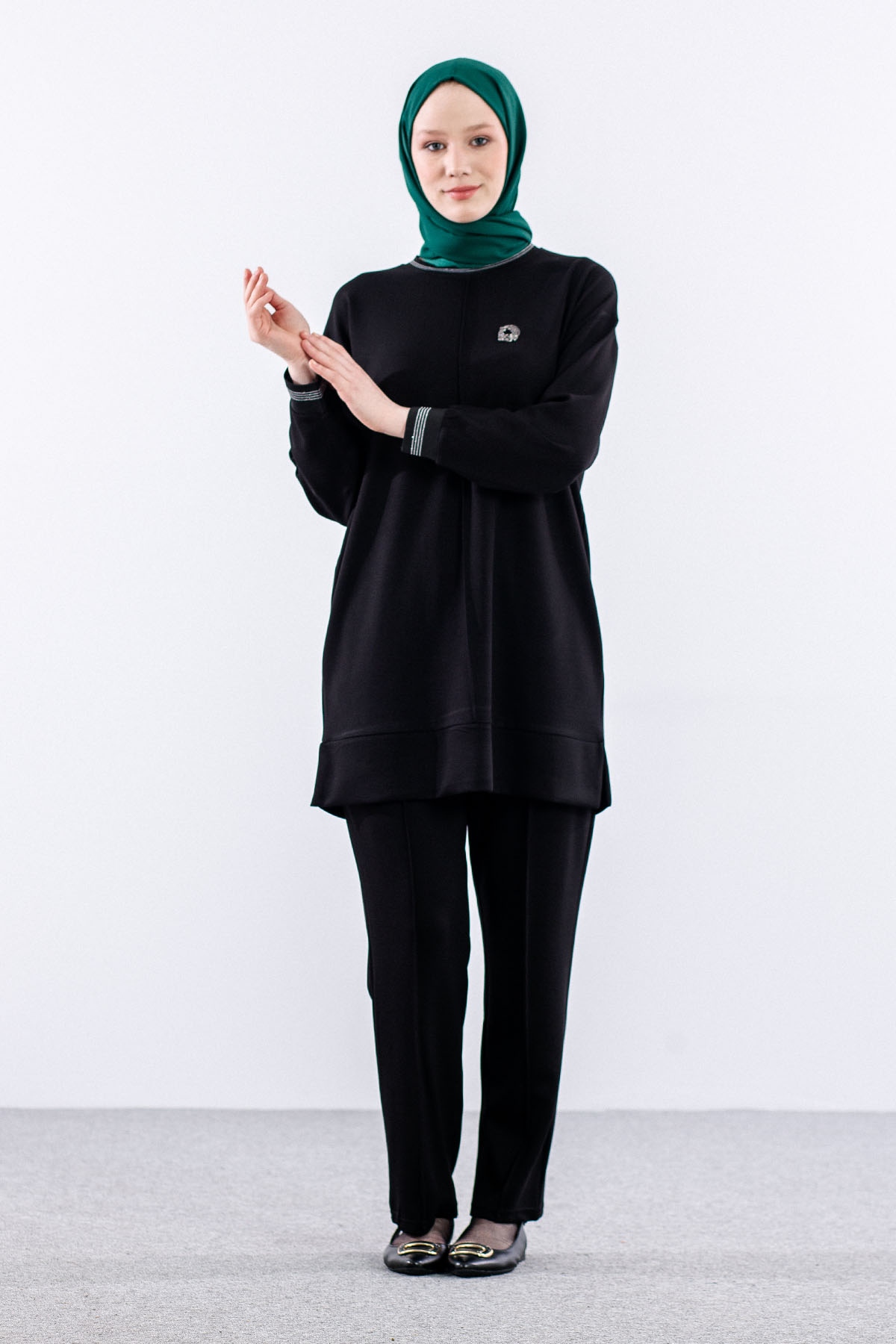 25123 Takim 44-46 Rıbana Cıma Detay - Siyah - 2