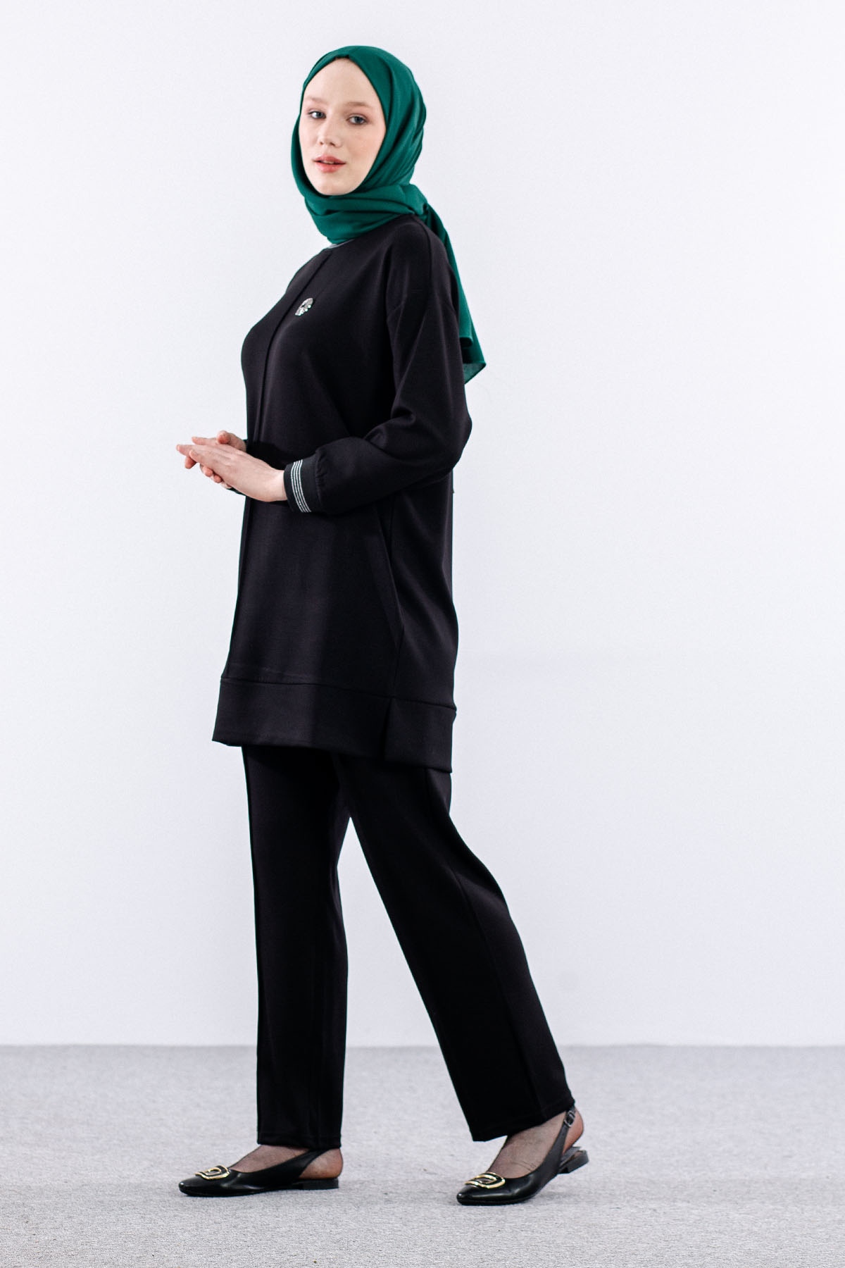 25123 Takim 44-46 Rıbana Cıma Detay - Siyah - 3