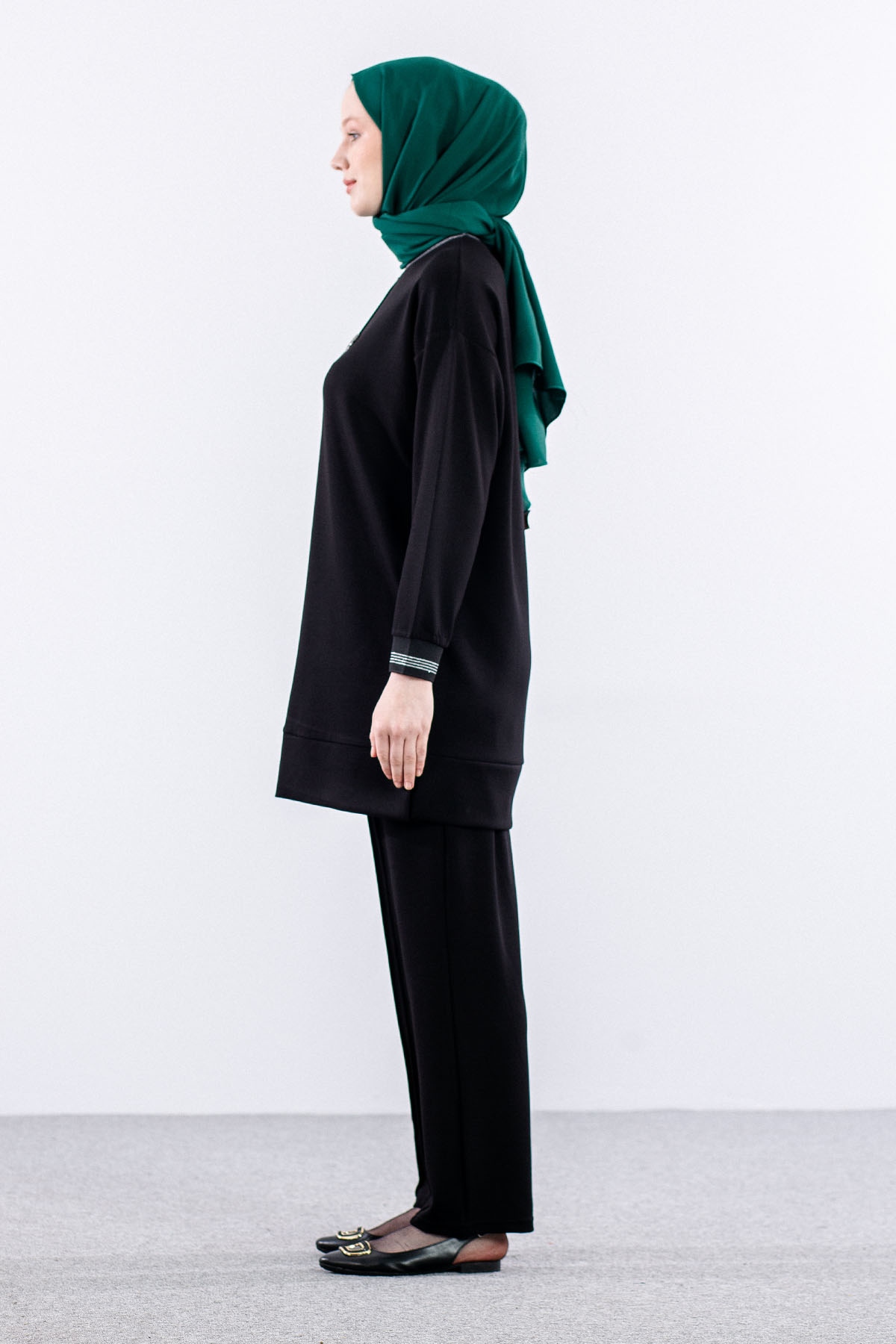 25123 Takim 44-46 Rıbana Cıma Detay - Siyah - 5