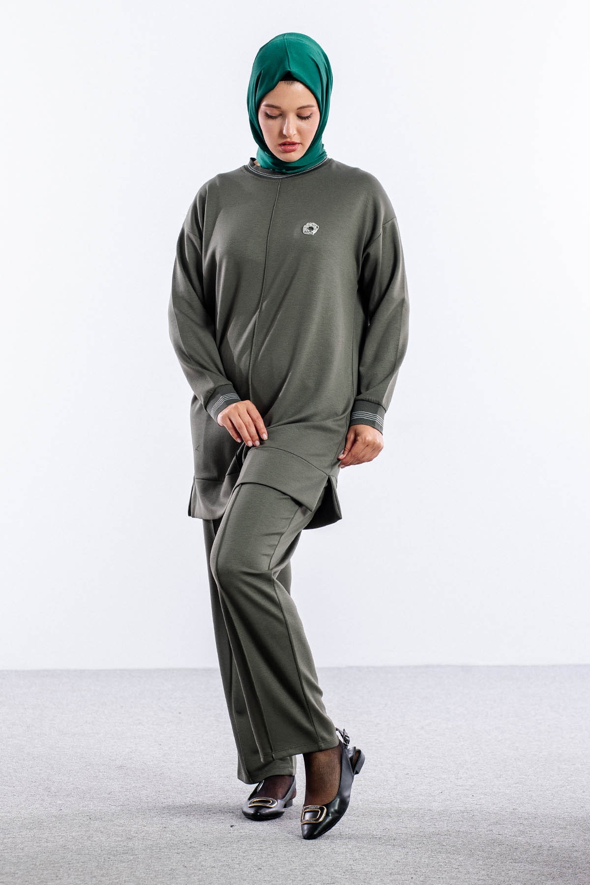 25123 Takim 44-46 Ribana Detay - Haki - 1