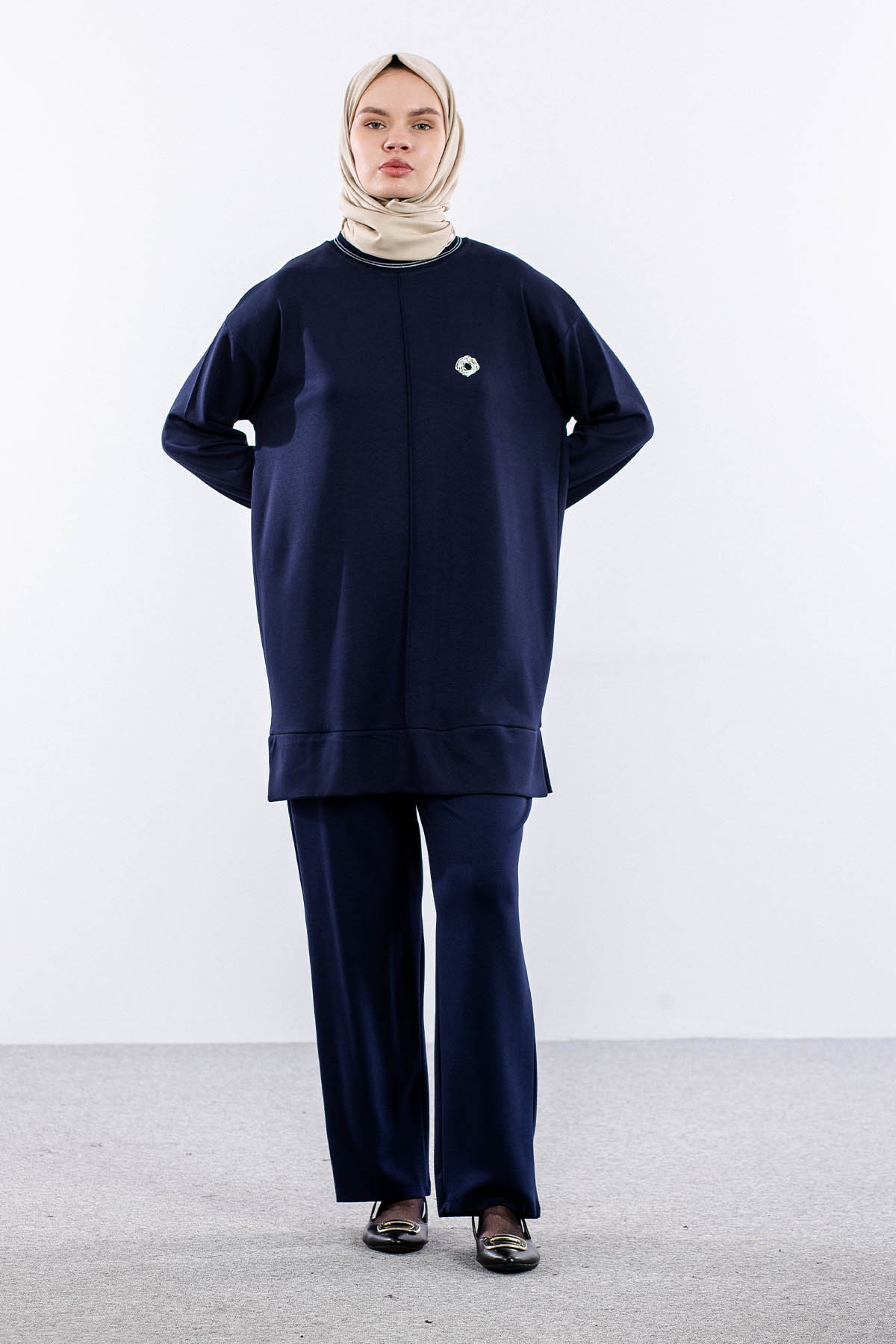 25123 Takim 44-46 Ribana Detay - Lacivert - 1