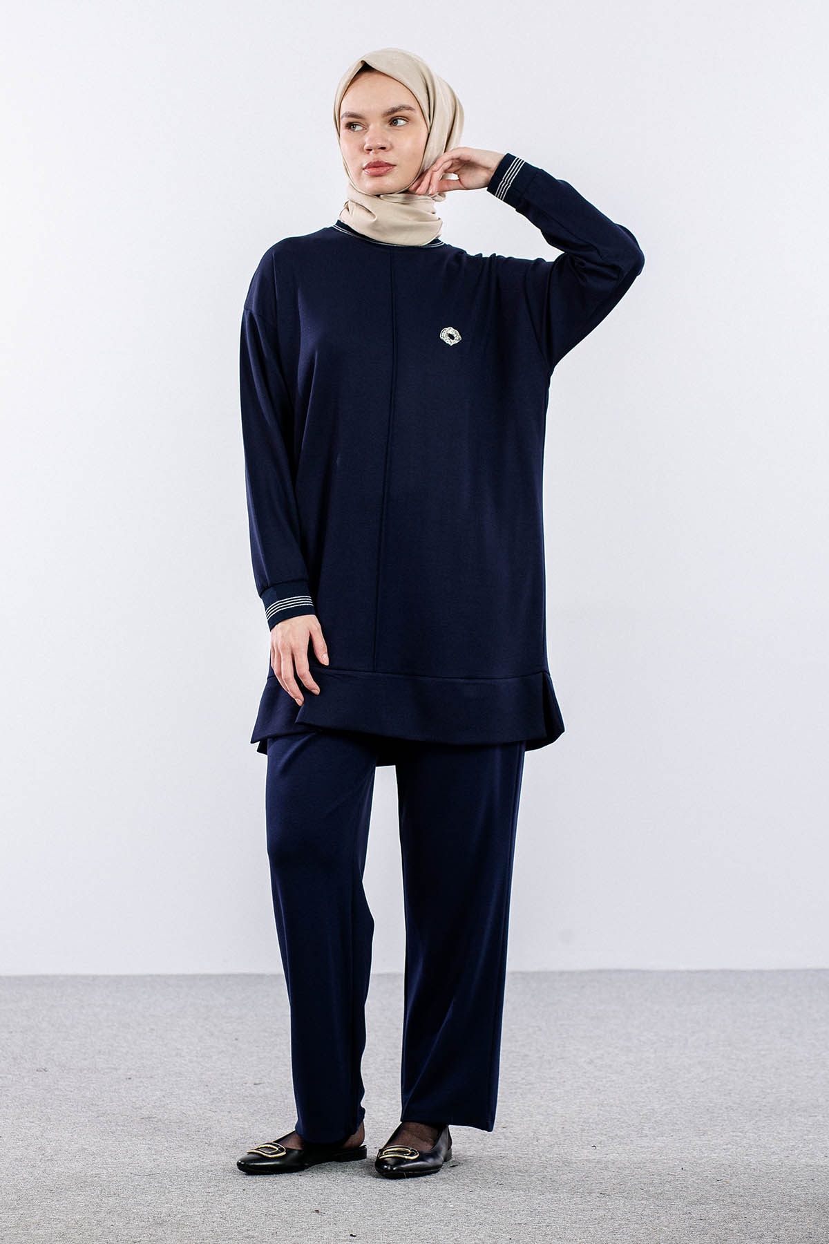 25123 Takim 44-46 Ribana Detay - Lacivert - 3