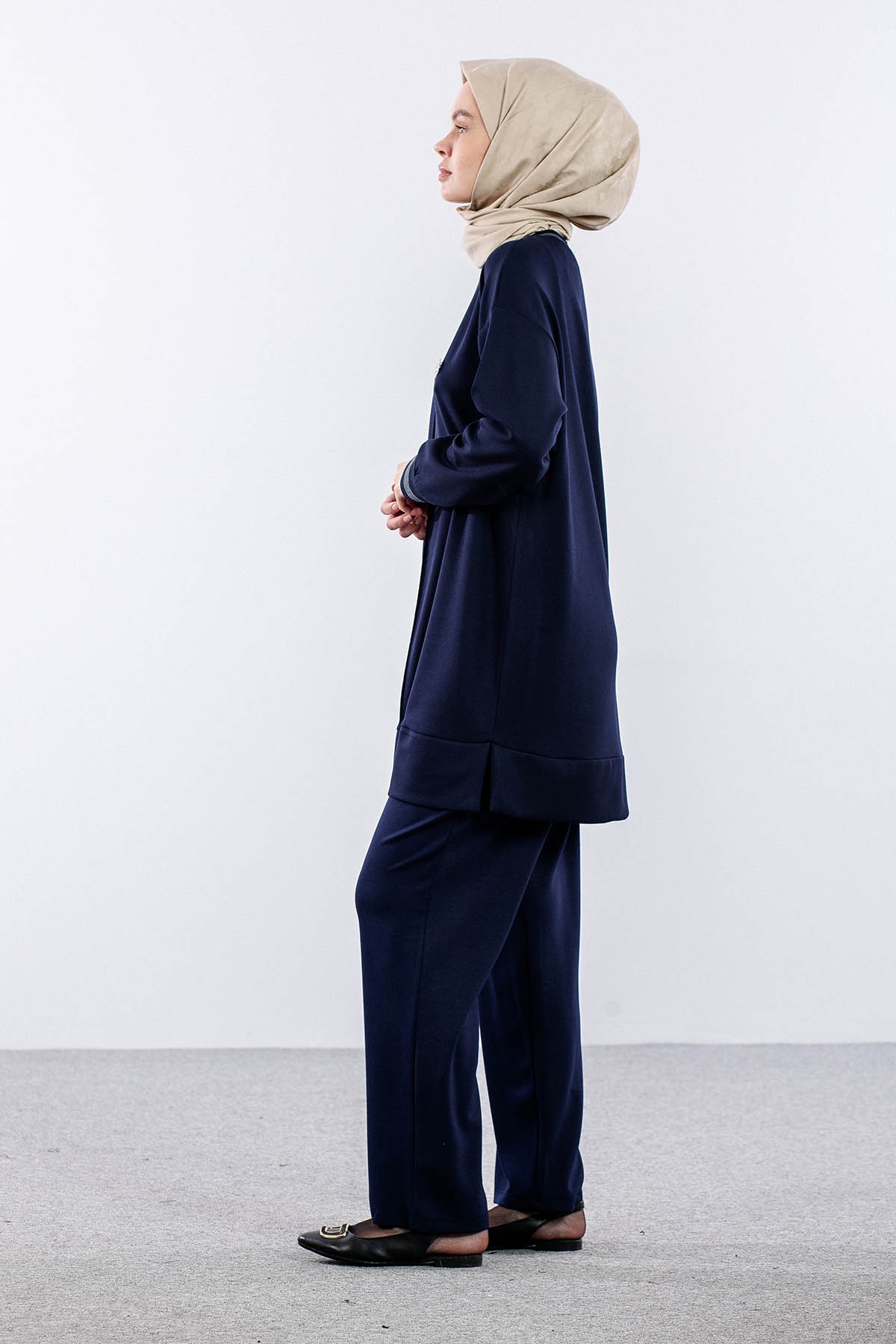 25123 Takim 44-46 Ribana Detay - Lacivert - 4