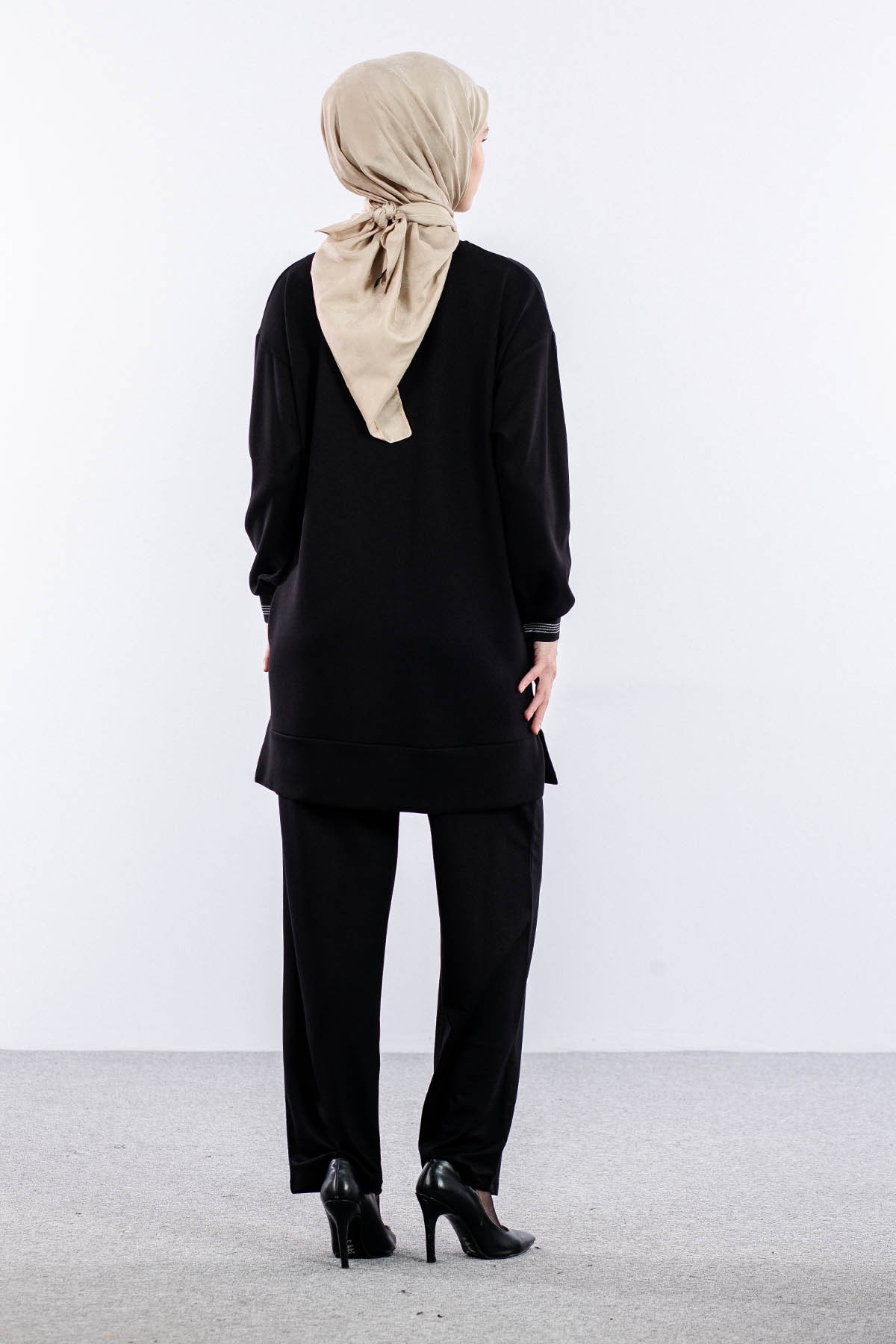 25123 Takim 44-46 Ribana Detay - Siyah - 5