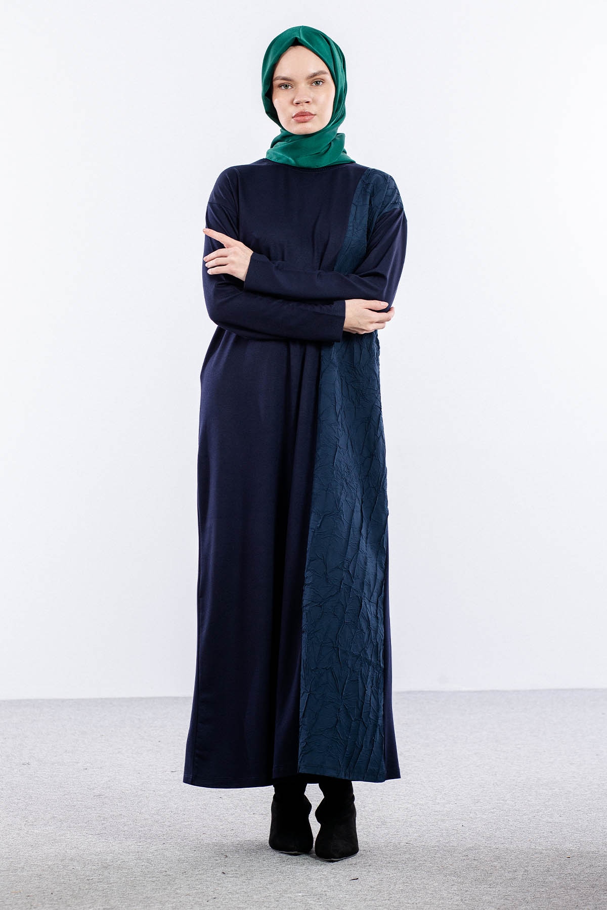 25126 Elbise 44-46-48 Parasut Garni - Lacivert - 2