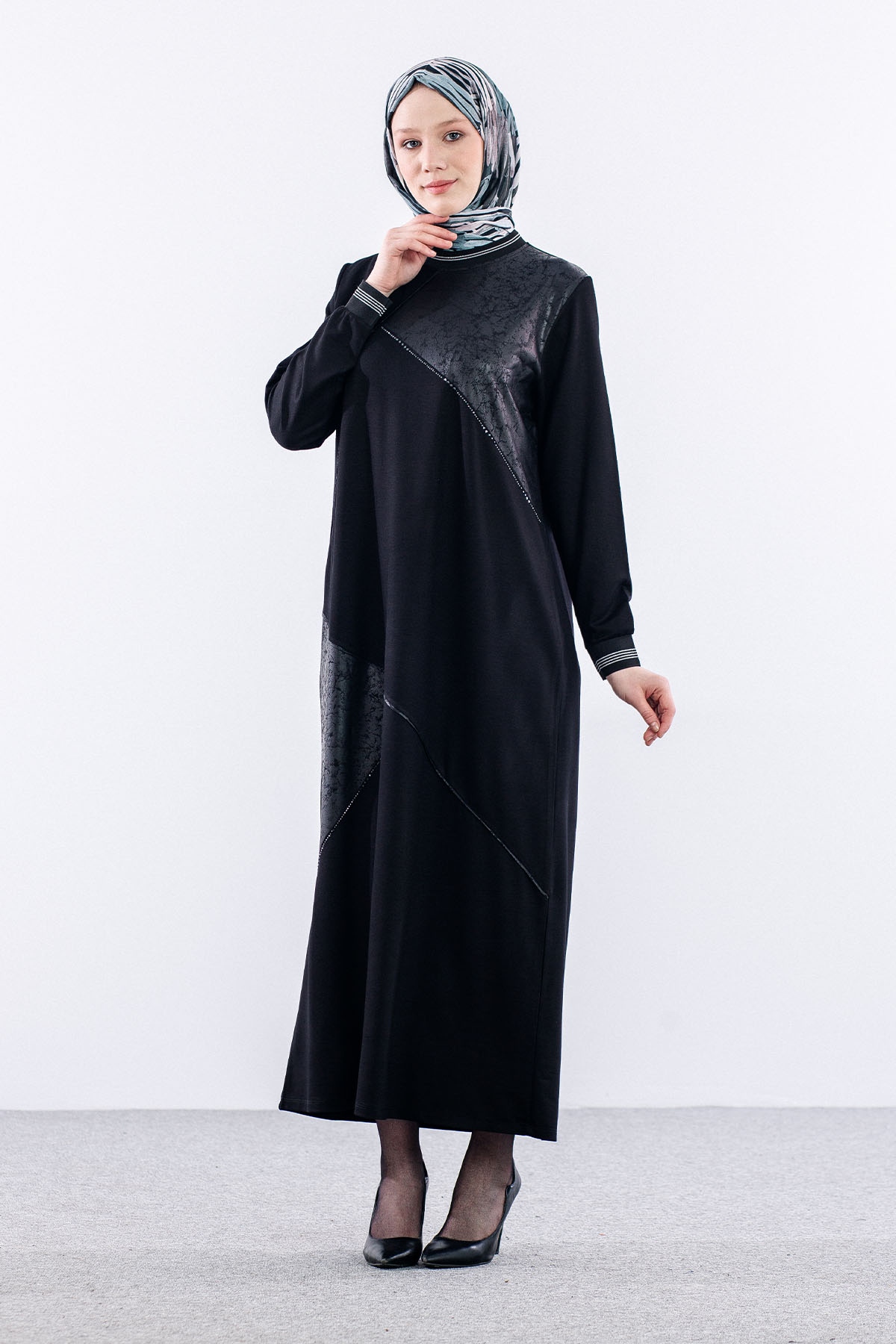 25140 Elbise 44-46-48 - Siyah - 2