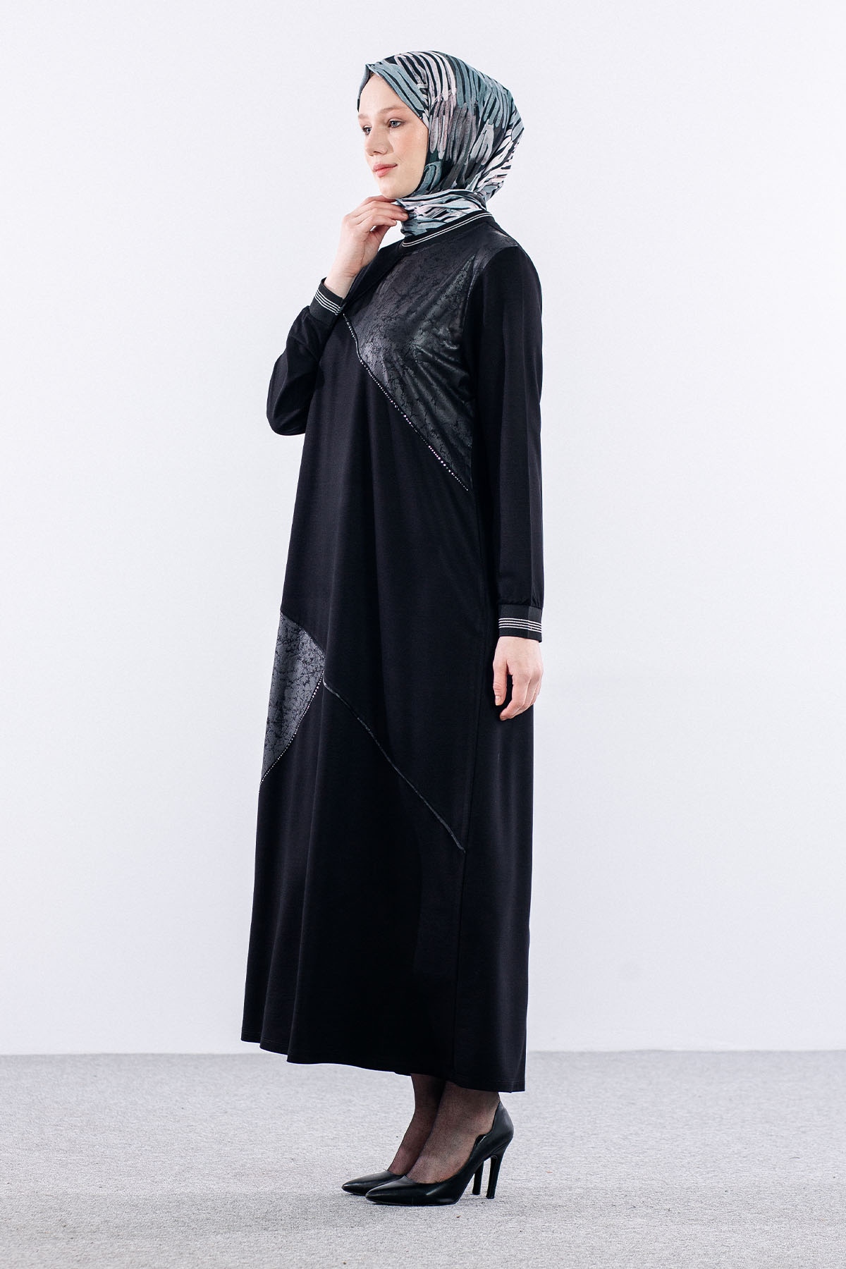 25140 Elbise 44-46-48 - Siyah - 4