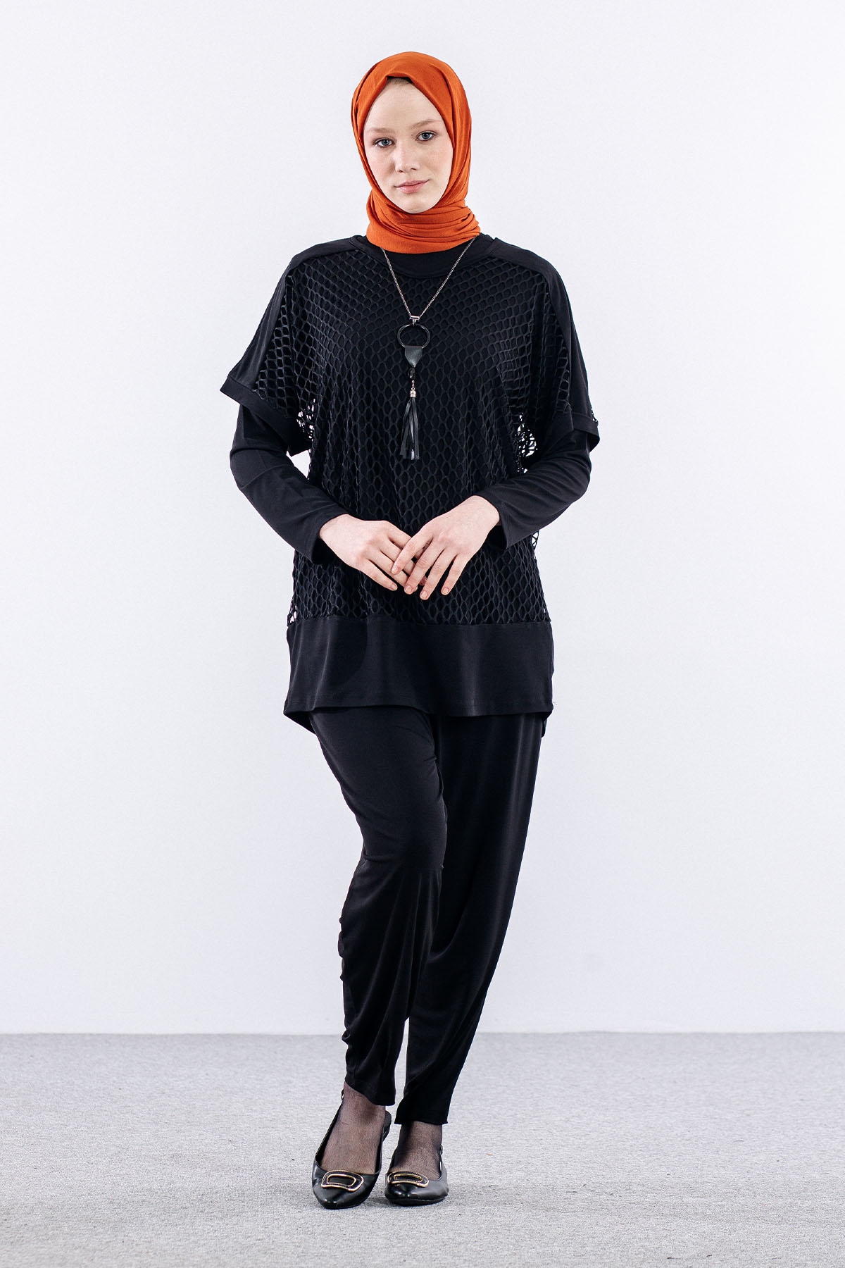 25148 Takim 44-46 File Detay - Siyah - 2