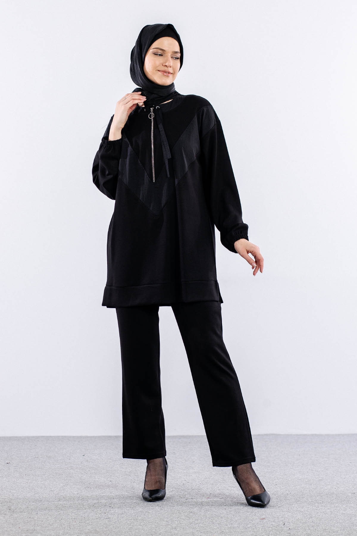 25173 Takim 1-2 Parasut Garni - Siyah - 2