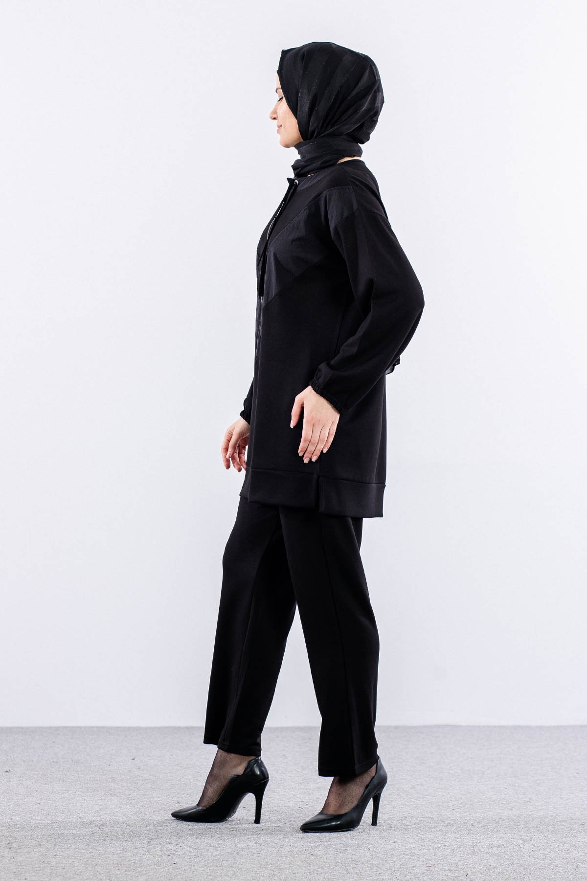 25173 Takim 1-2 Parasut Garni - Siyah - 4