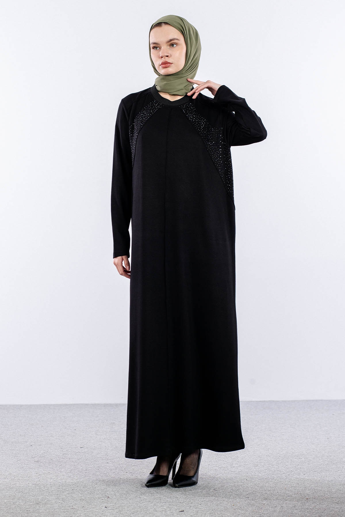 25253 Elbise 44-46-48 Tas Sira - Siyah - 2