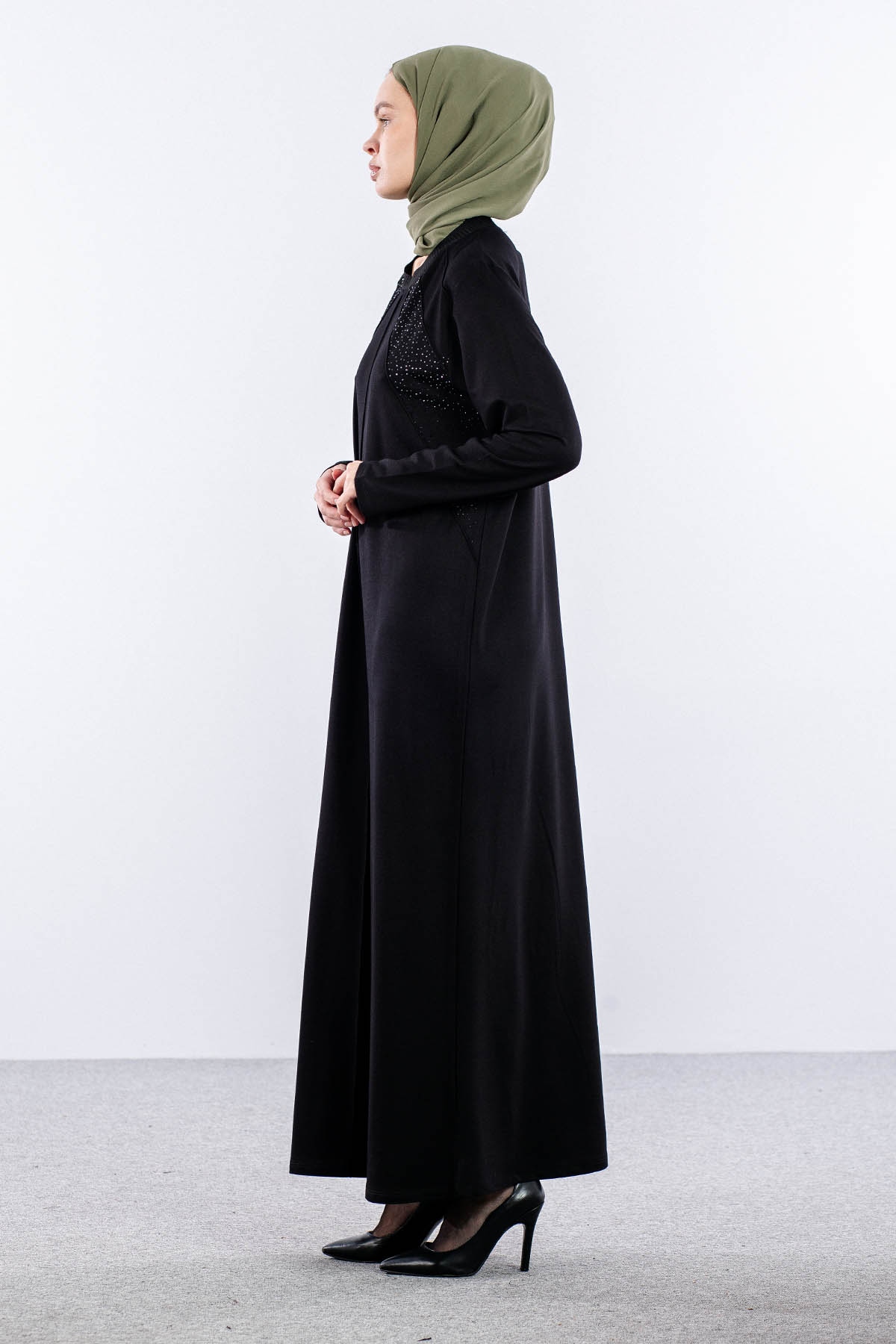 25253 Elbise 44-46-48 Tas Sira - Siyah - 3