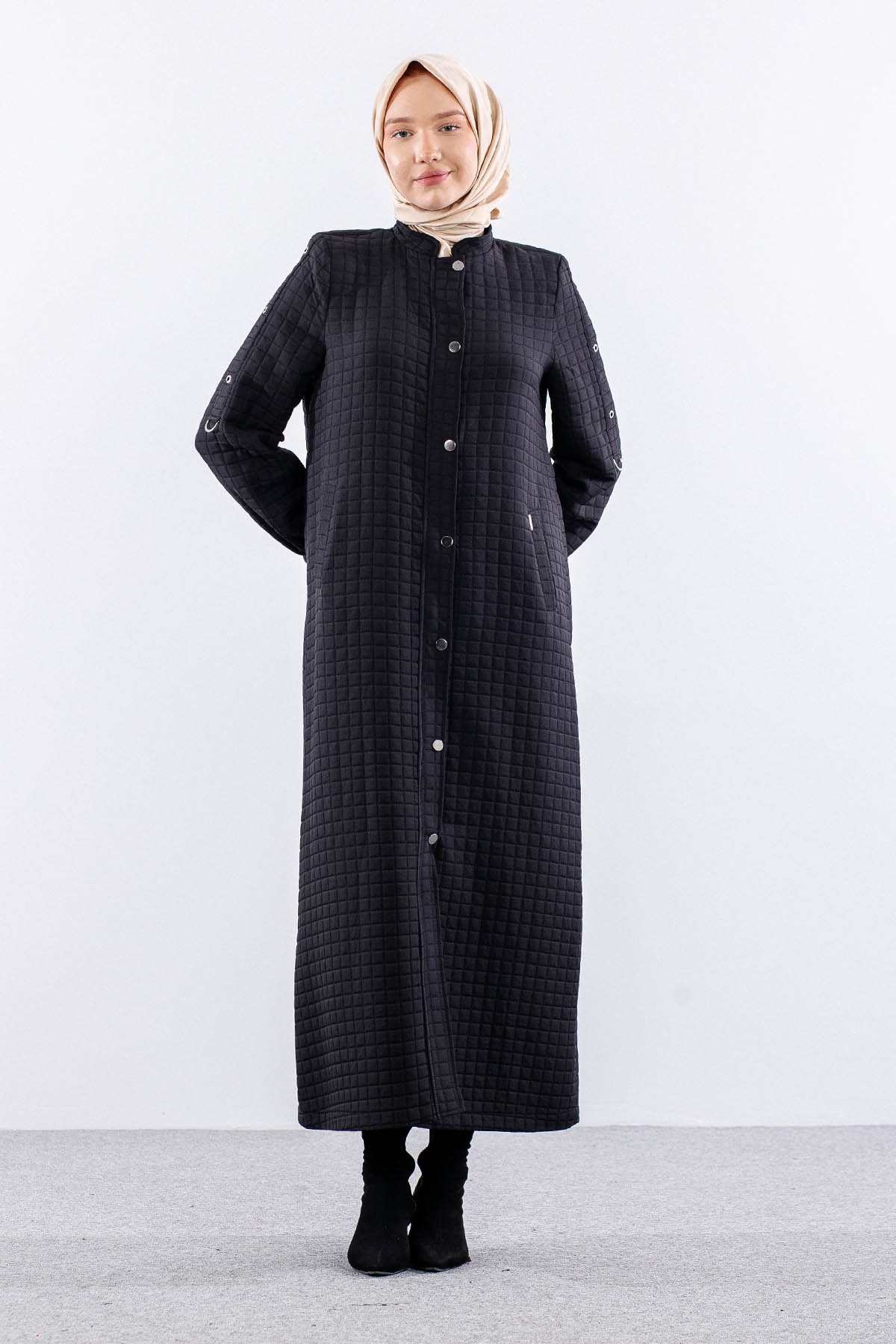 2526 Kapitone Kap 40-50 Kuşgözü Detay - Siyah - 2